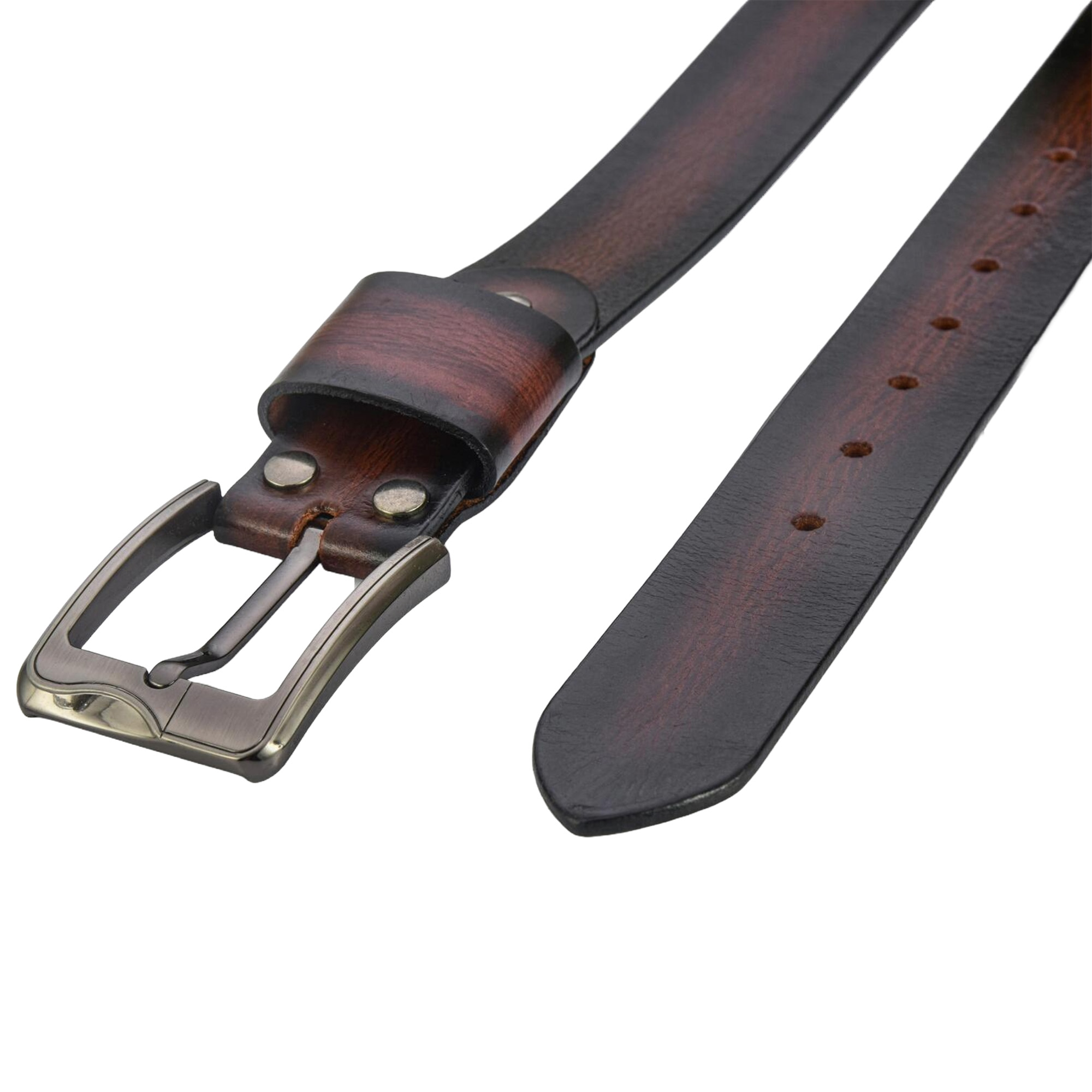Fair Impex - Burnt Maroon - Vintage Leather Belt-3