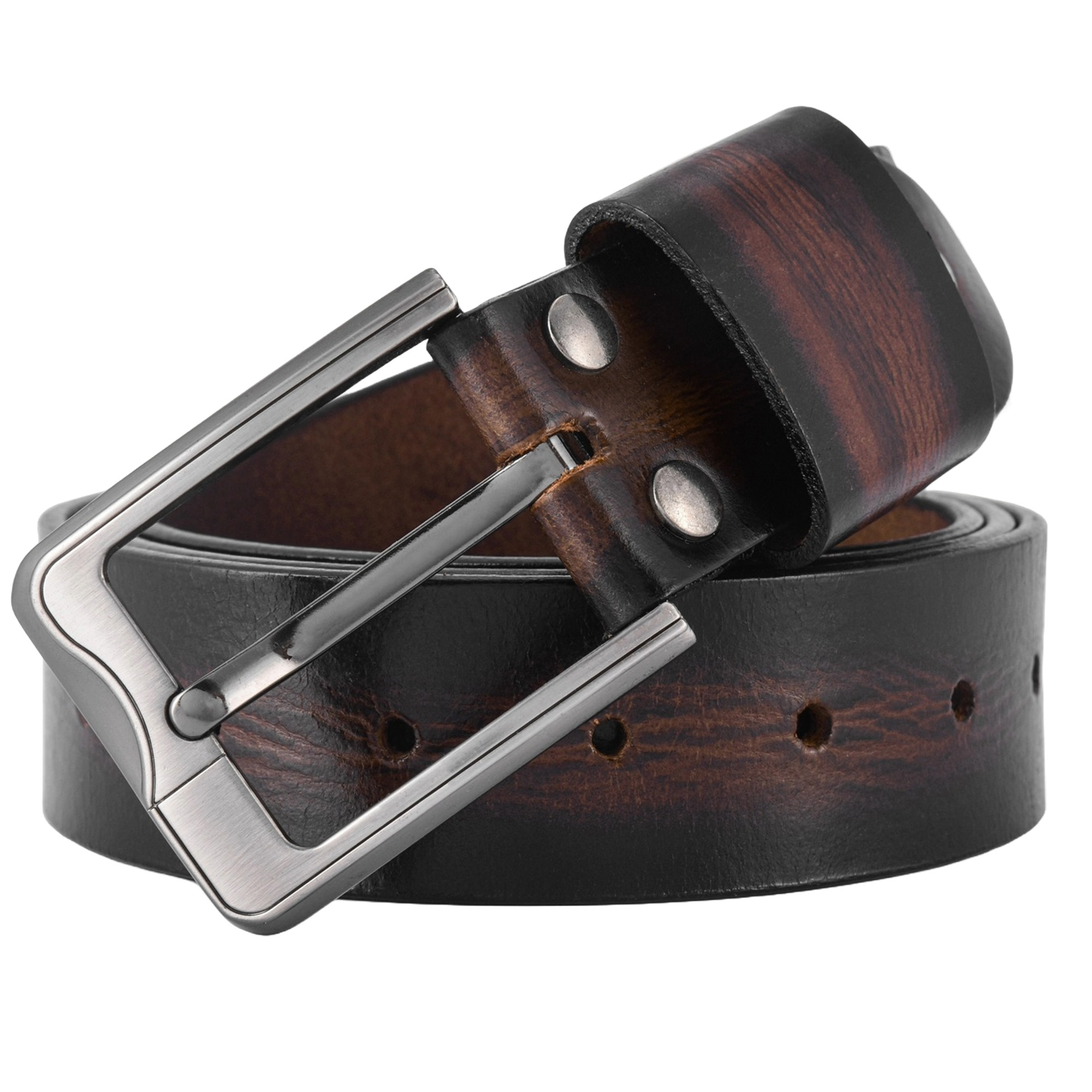 Fair Impex - Burnt Maroon - Vintage Leather Belt-5