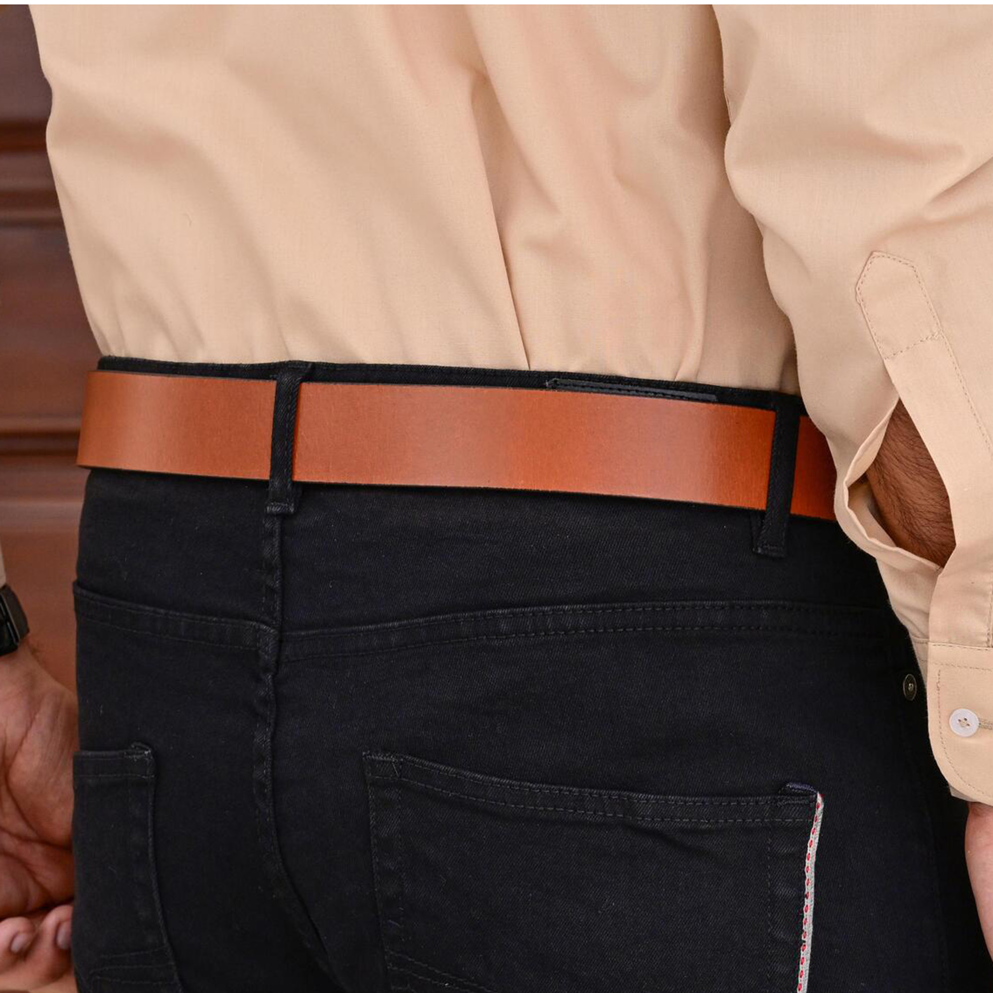 Fair Impex-Burnt Orange-Unisex Leather Belt-LF-1 (1)