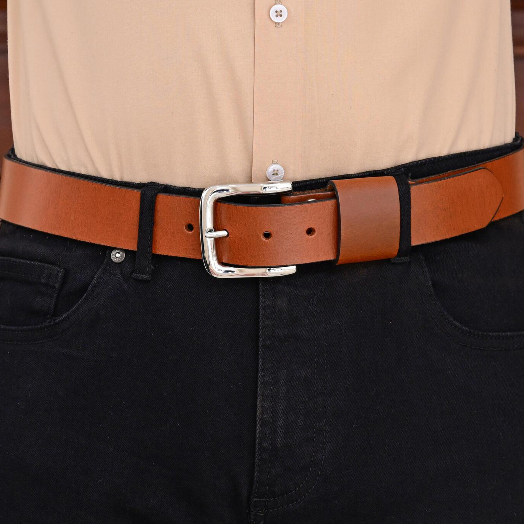 Fair Impex-Burnt Orange-Unisex Leather Belt-LF-1 (3)