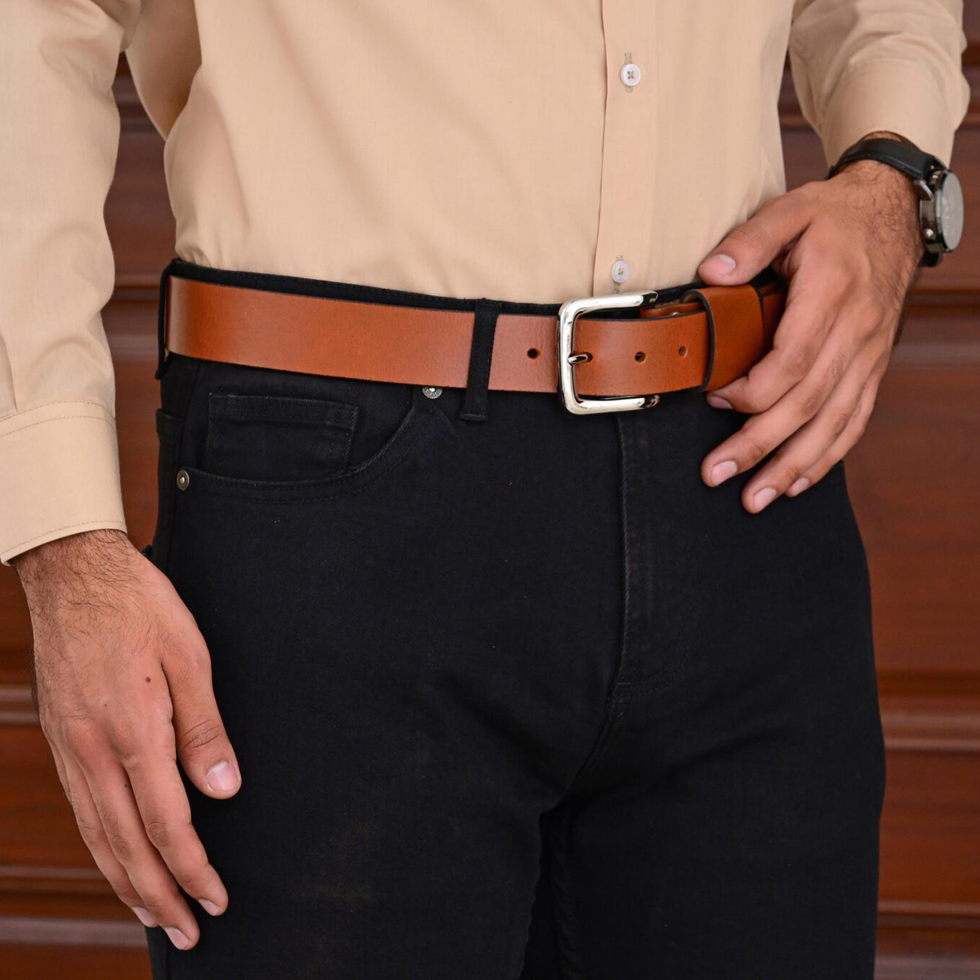 Fair Impex-Burnt Orange-Unisex Leather Belt-LF-1 (4)