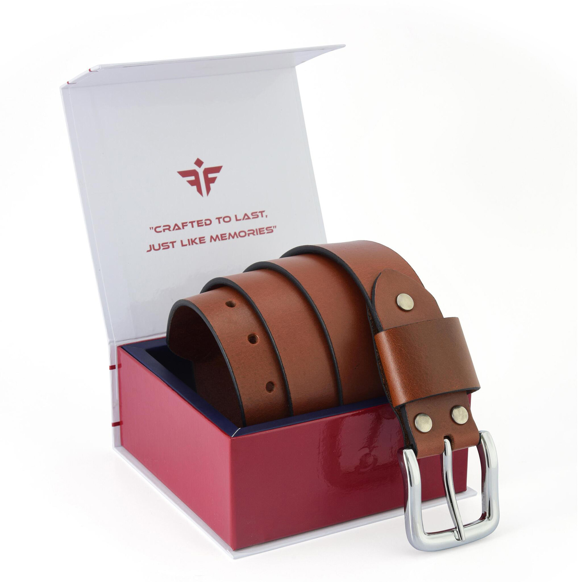 Fair Impex-Burnt Orange-Unisex Leather Belt-WB-1