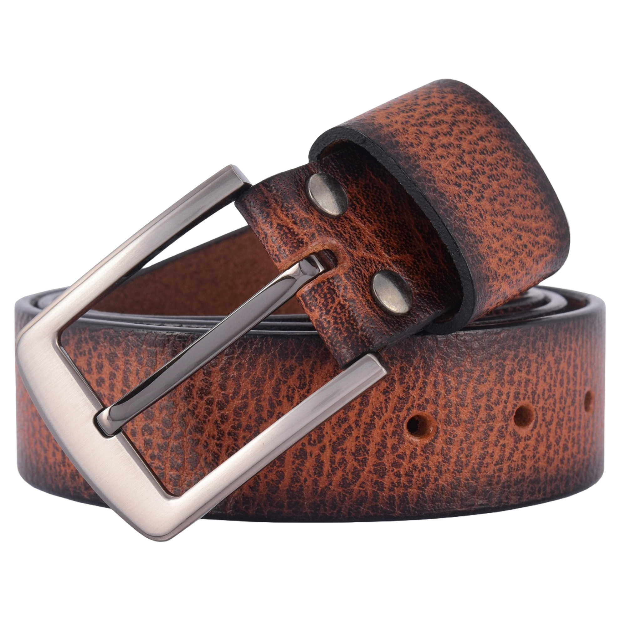 Fair Impex - Cheetah Milled Base Burnt Orange-Leather Belt-4