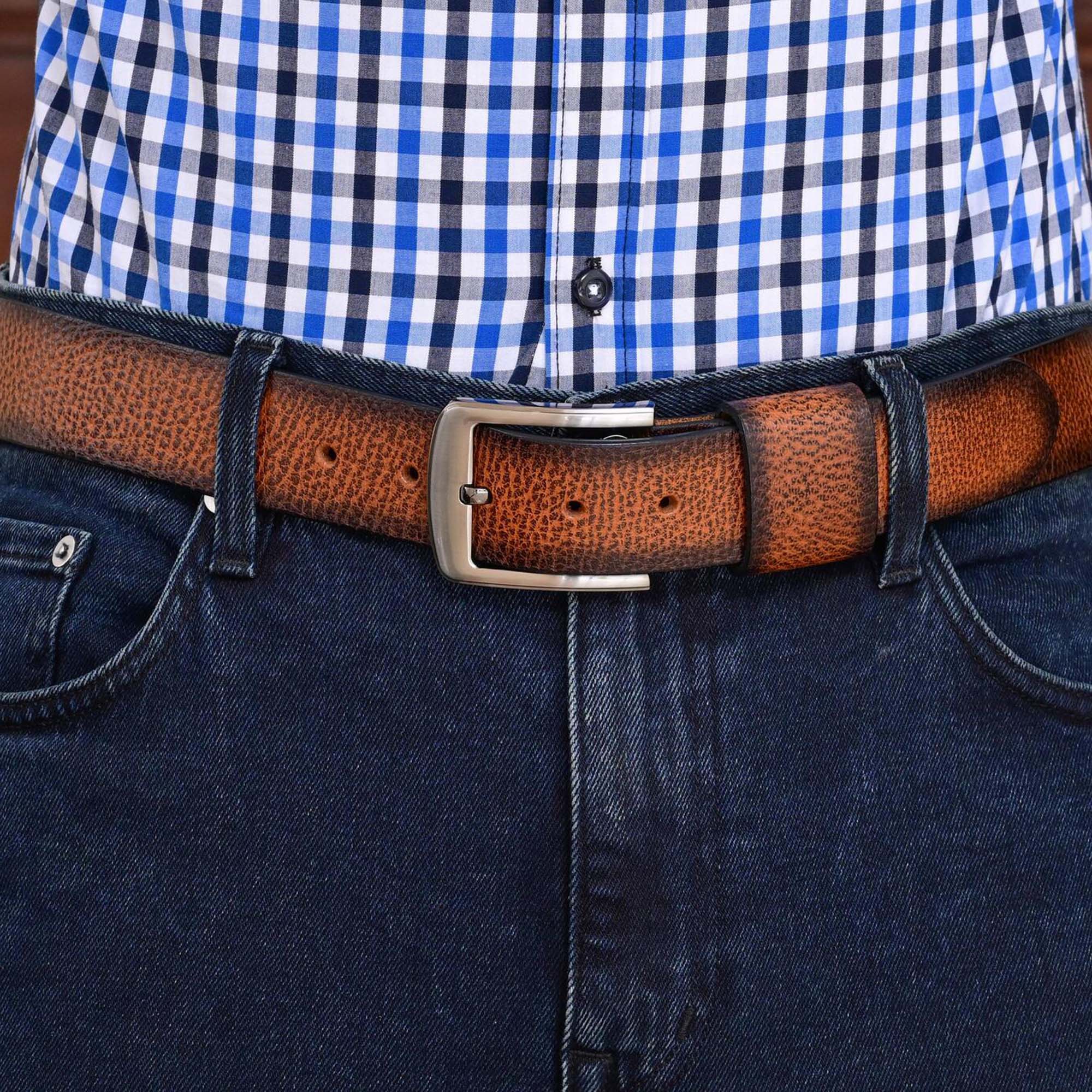 Fair Impex - Cheetah Milled - Burnt Orange-Leather Belt-LF-1 (5)