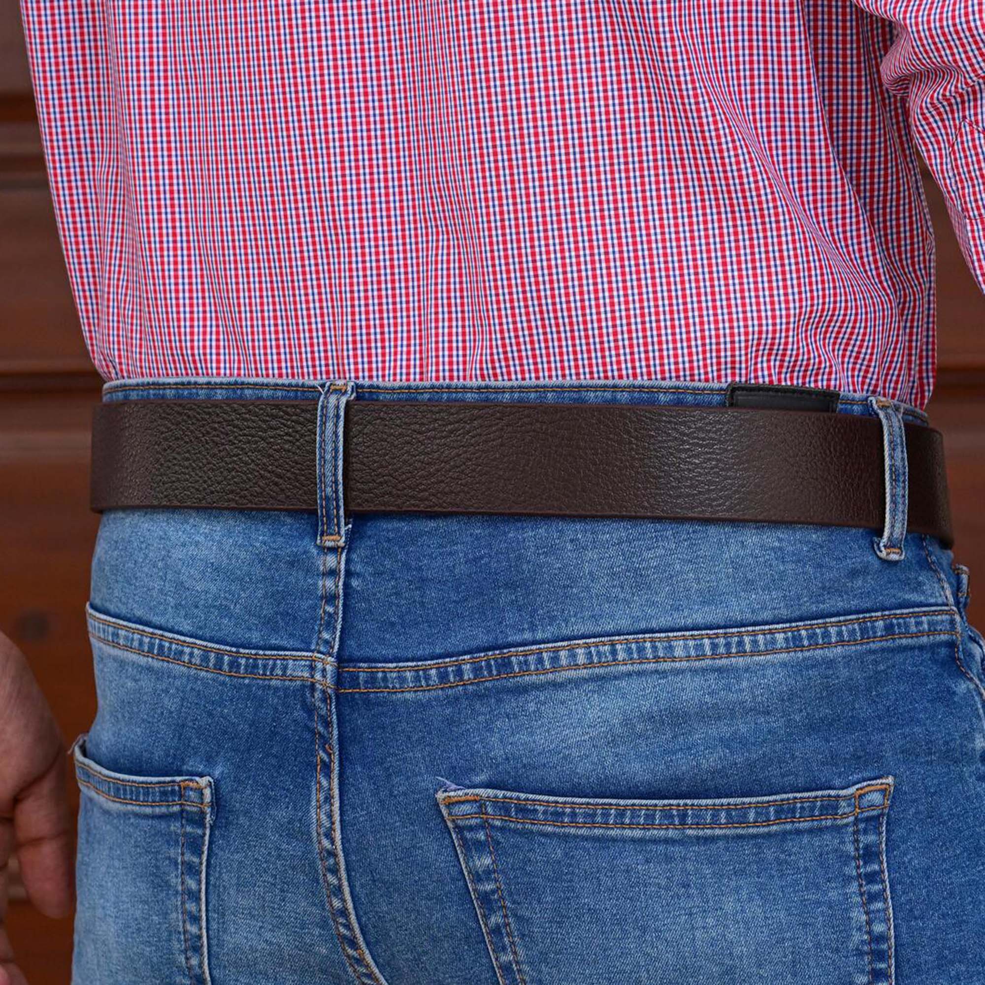 Fair Impex - Milled Brown (Dark Choco) Leather Belt-1-LS