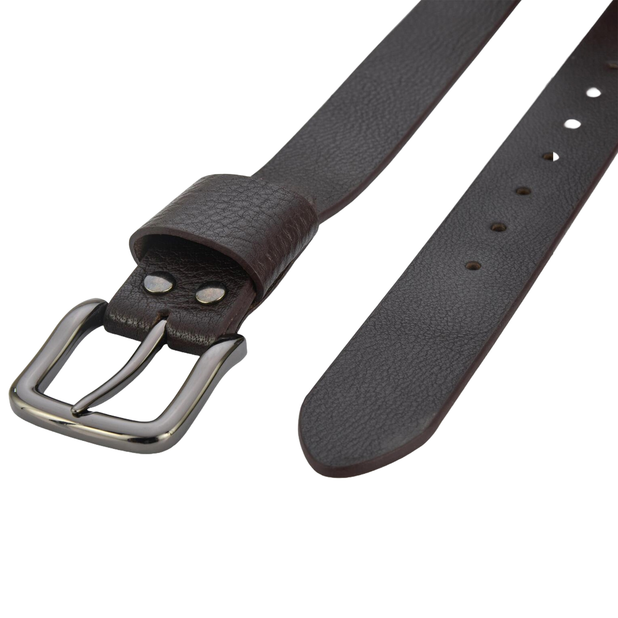 Fair Impex - Milled Brown (Dark Choco) Leather Belt-2-WB