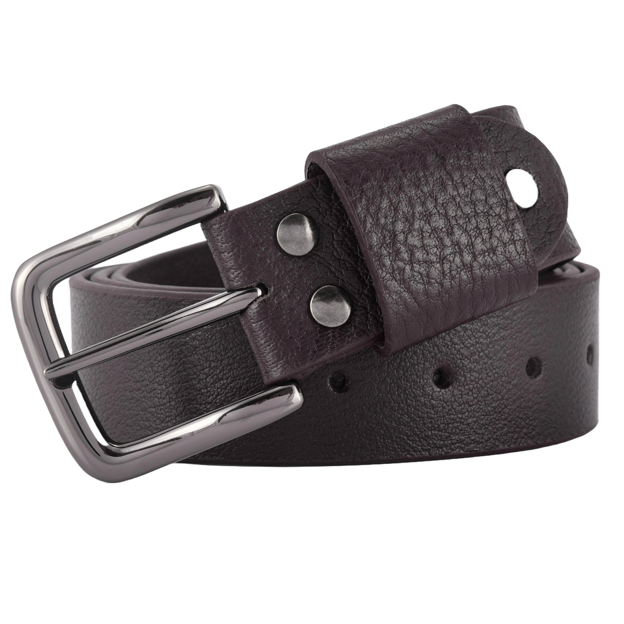 Fair Impex - Milled Brown (Dark Choco) Leather Belt-4-WB