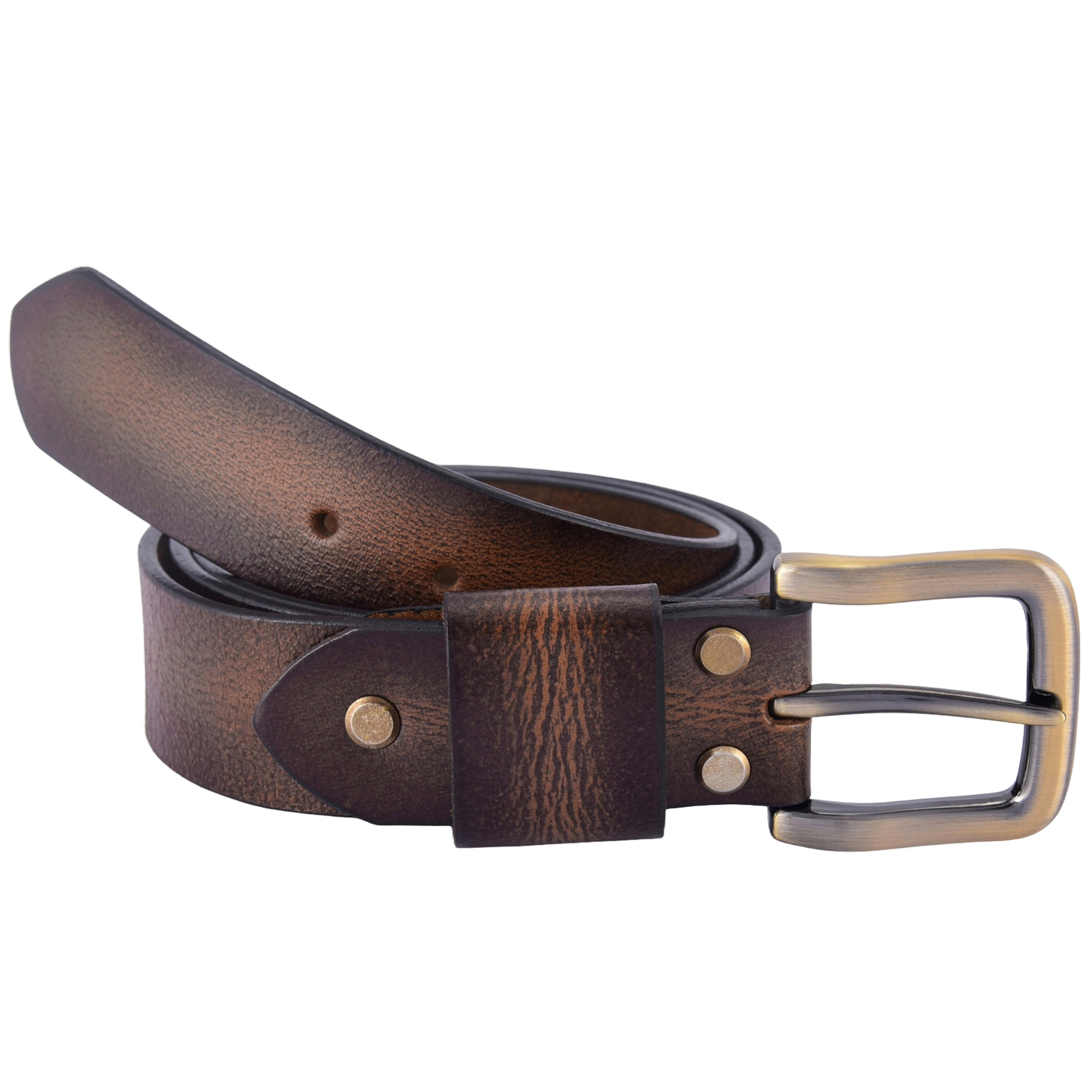 Fair Impex - Mocha Brown Pull-Up-Vintage Leather Belt-WB-1