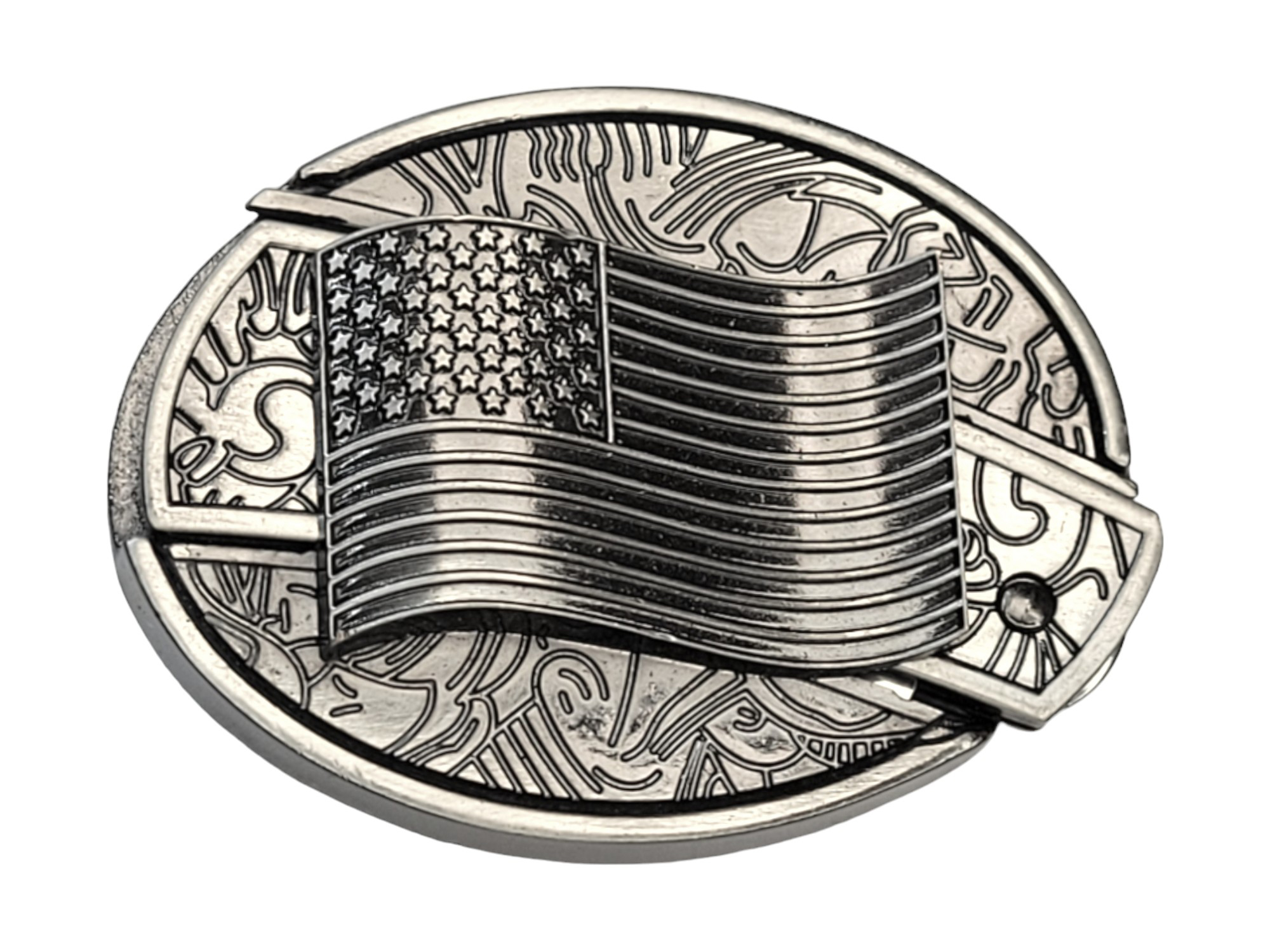 3D American Flag Folding Knife Belt Buckle