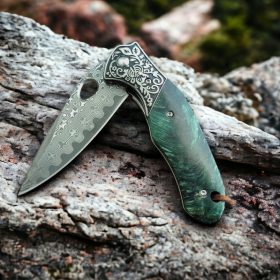 Handmade Damascus Steel Pocket Folding EDC Knife | Fair Impex