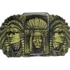 Triple Elders Lighter Belt Buckle Holder with bold triple elders motif and hidden brass-finish lighter