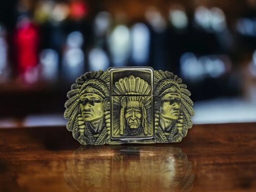 Triple Elders Bronze Lighter Belt Buckle