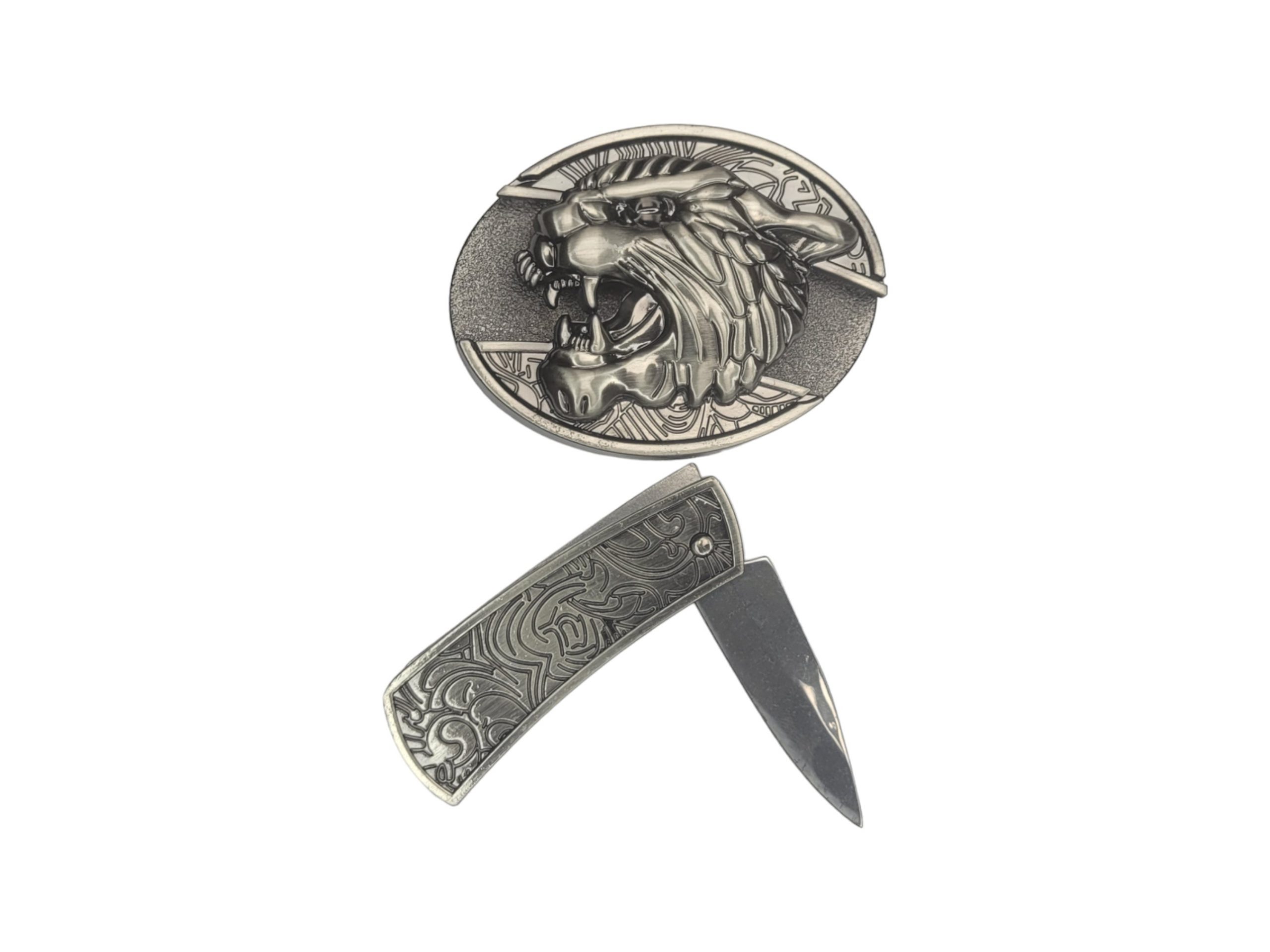 Folding Knife Unisex Belt Buckle With Option Of Personalization
