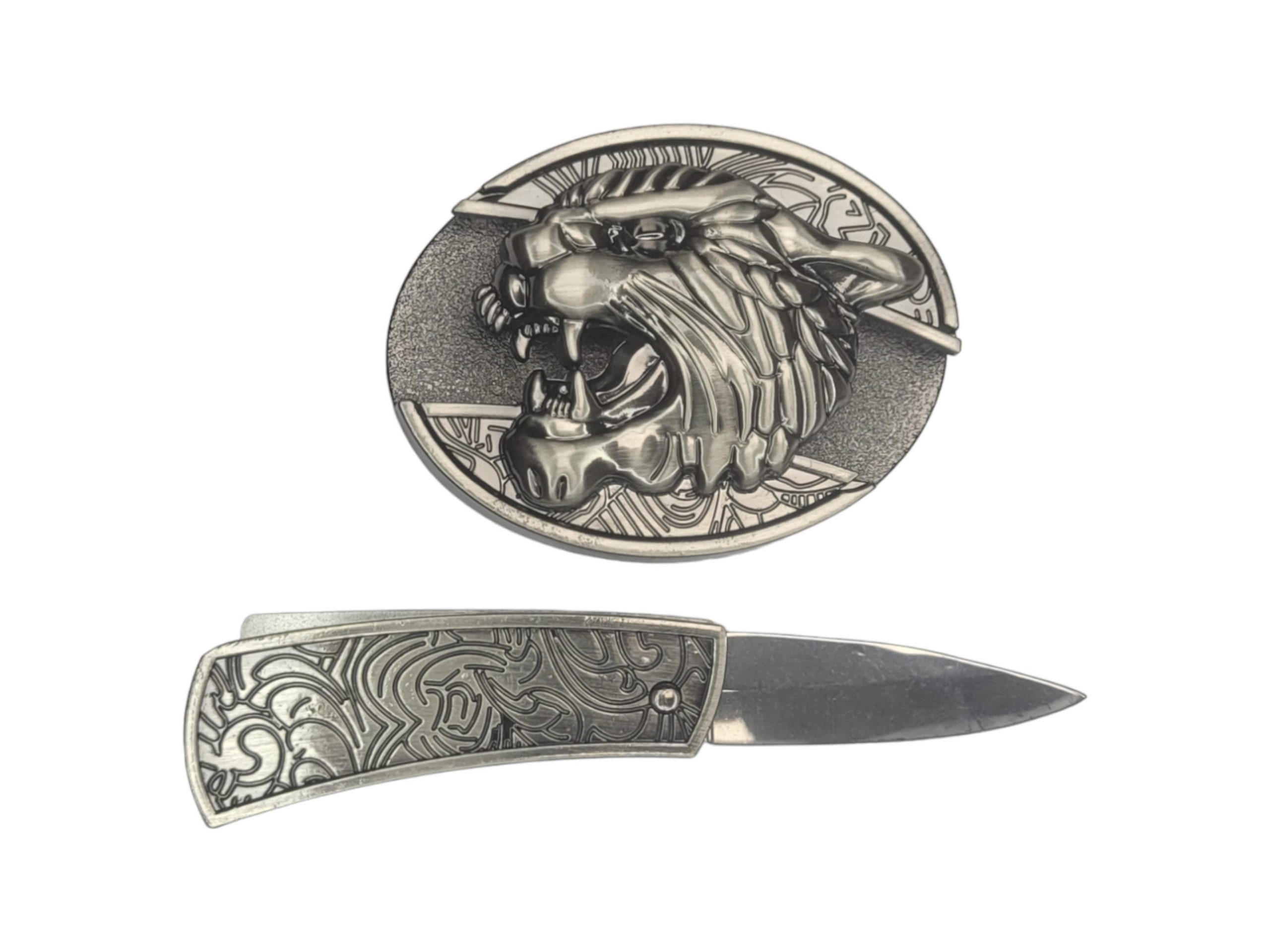 Folding Knife Unisex Belt Buckle With Option Of Personalization