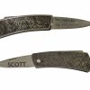 3D Rose Folding Knife Belt Buckle with concealed folding knife in a zinc alloy design