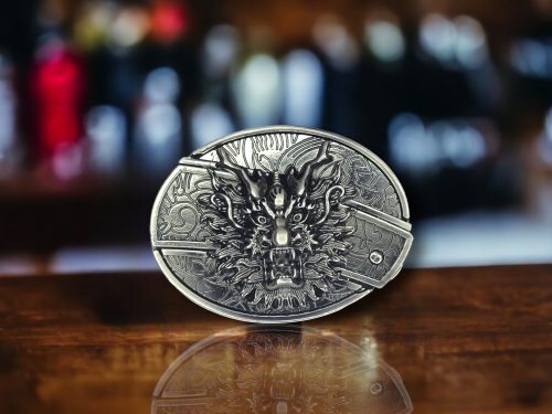 3D Dragon Head Folding Knife Belt Buckle