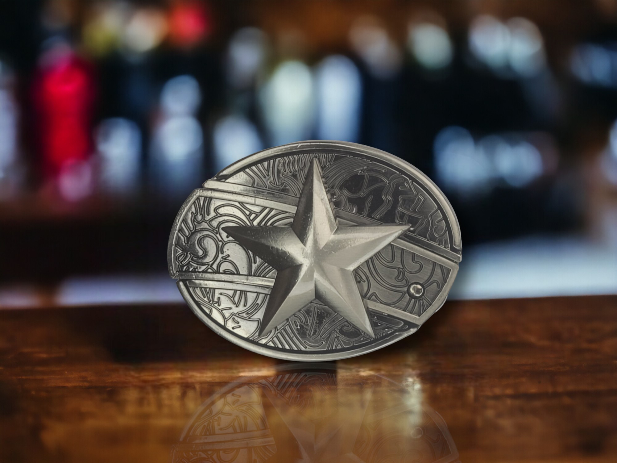 Texas Lone Star Folding Knife Belt Buckle