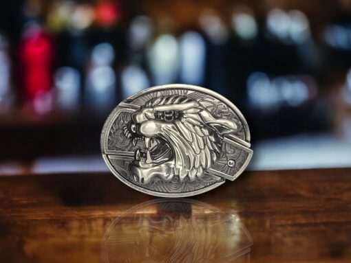 Tiger head hidden folding knife belt buckle