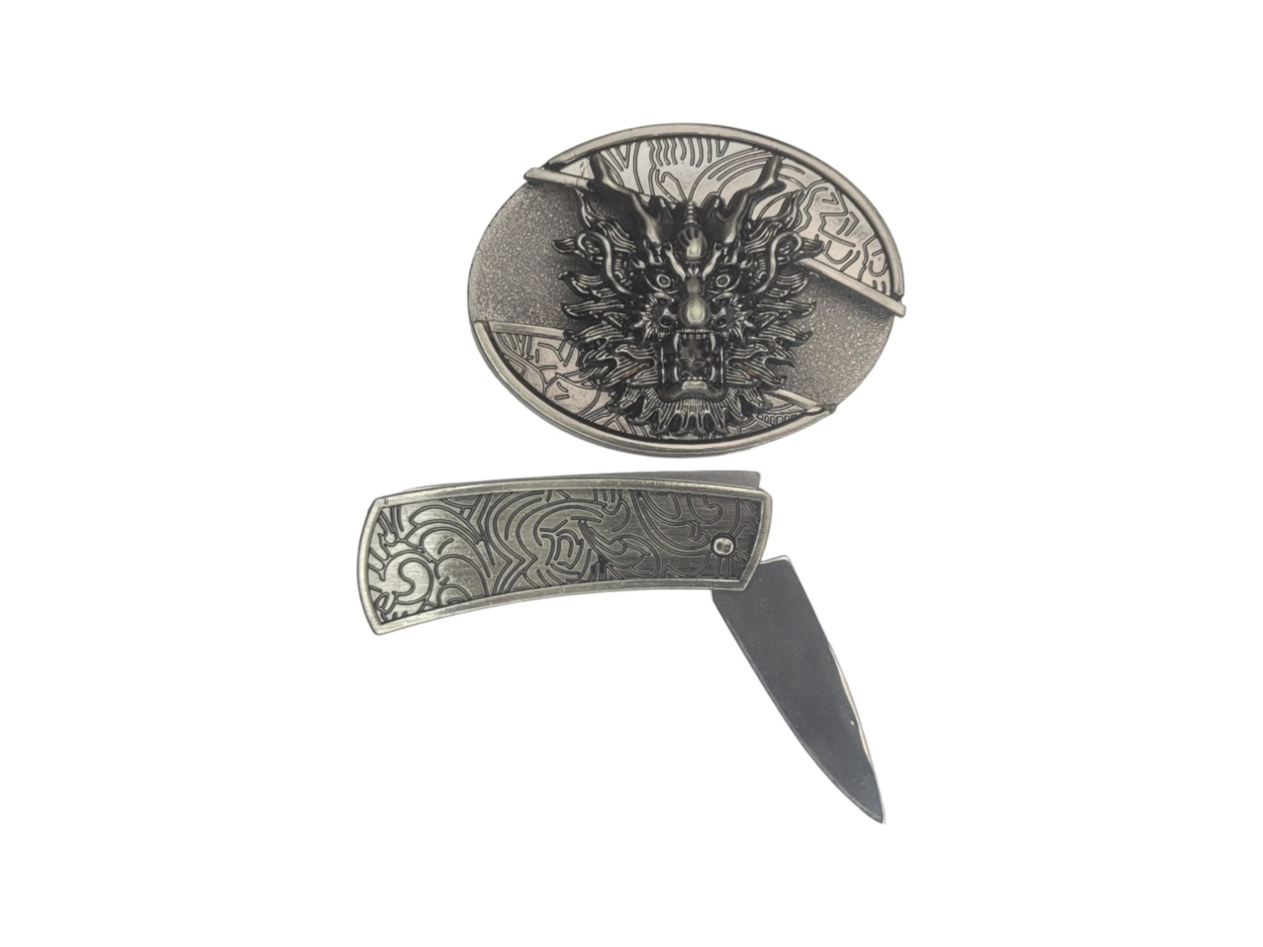 Folding Knife Unisex Belt Buckle With Option Of Personalization