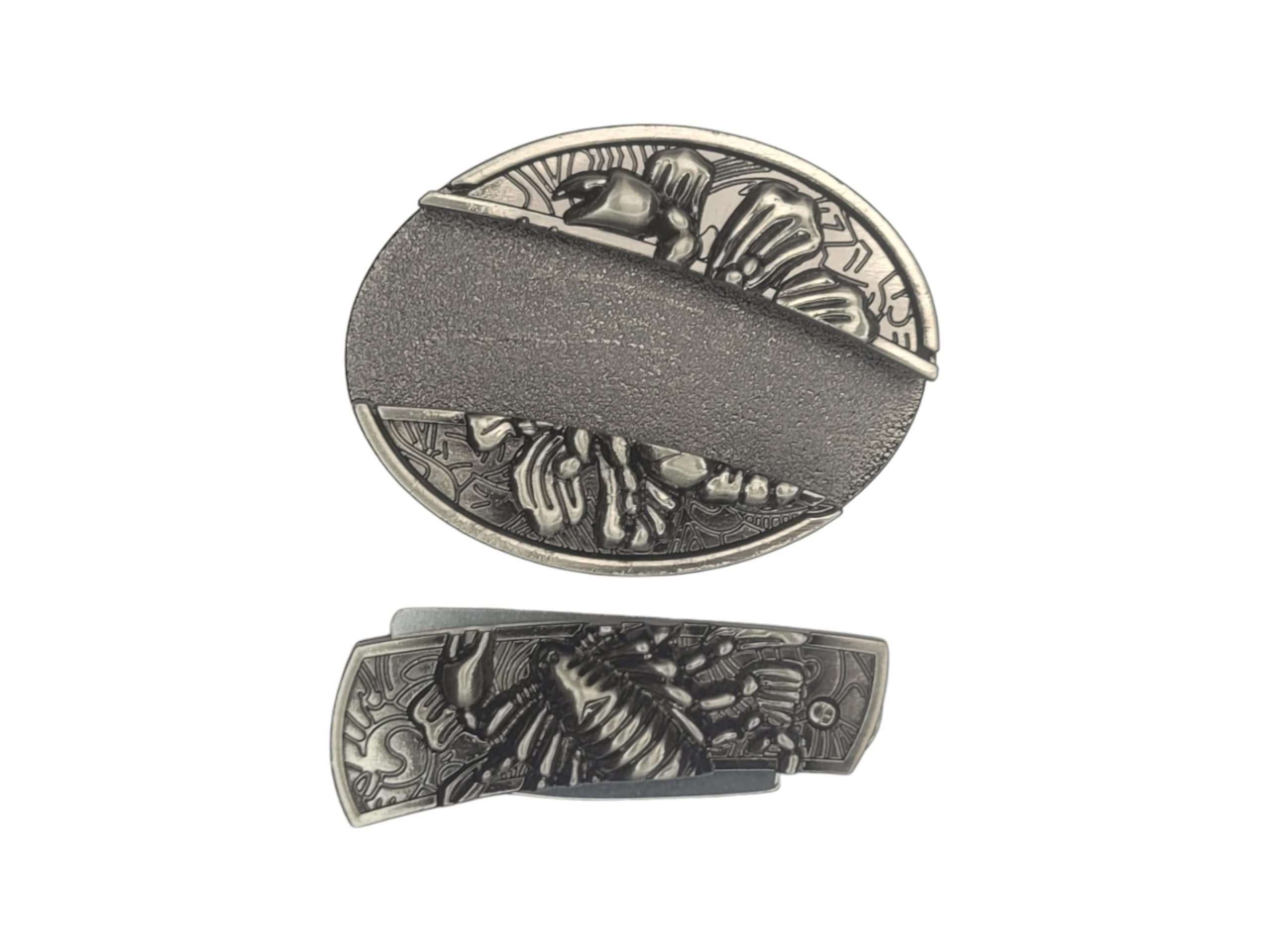 Folding Knife Unisex Belt Buckle With Option Of Personalization