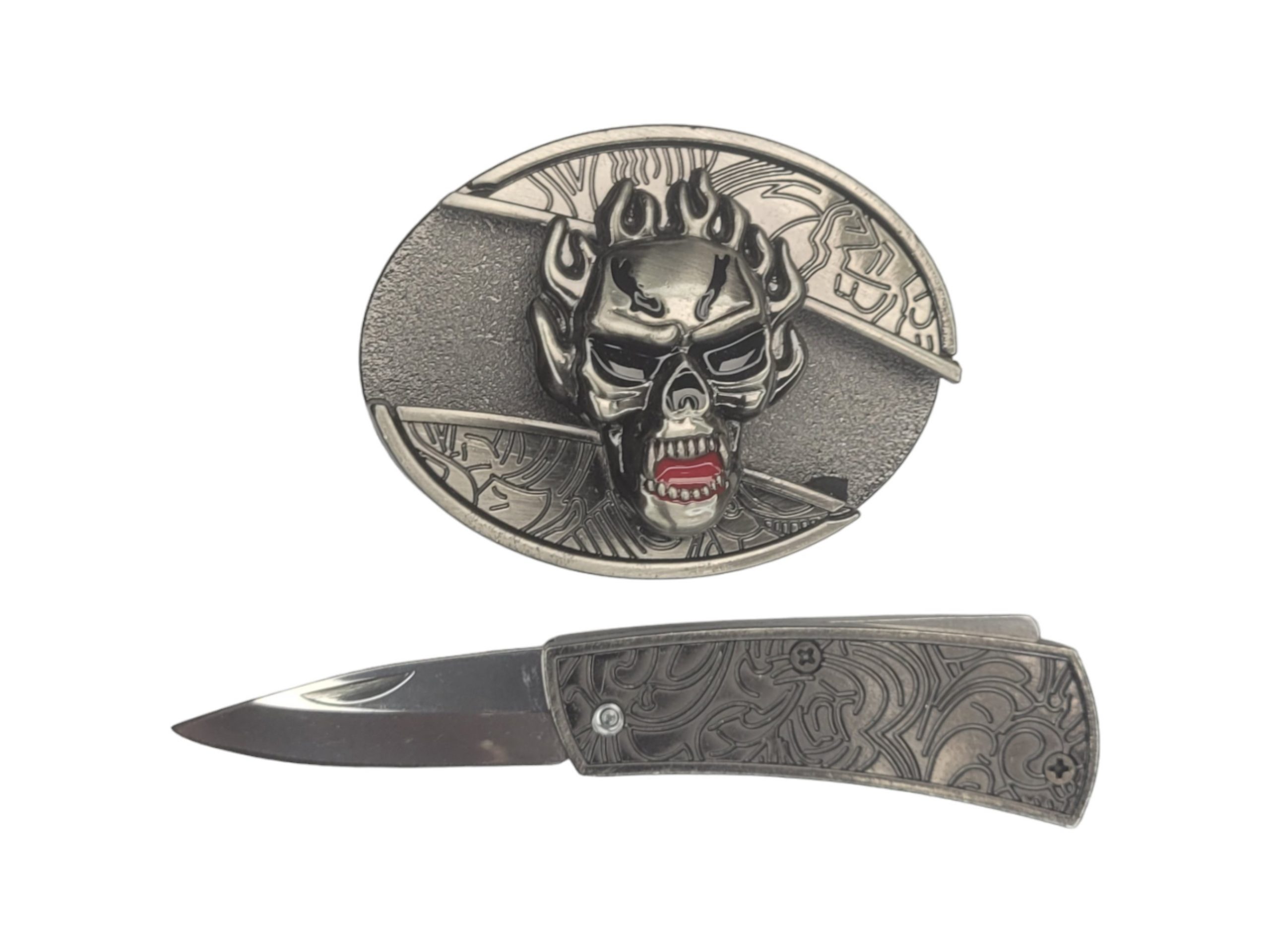 Folding Knife Unisex Belt Buckle With Option Of Personalization