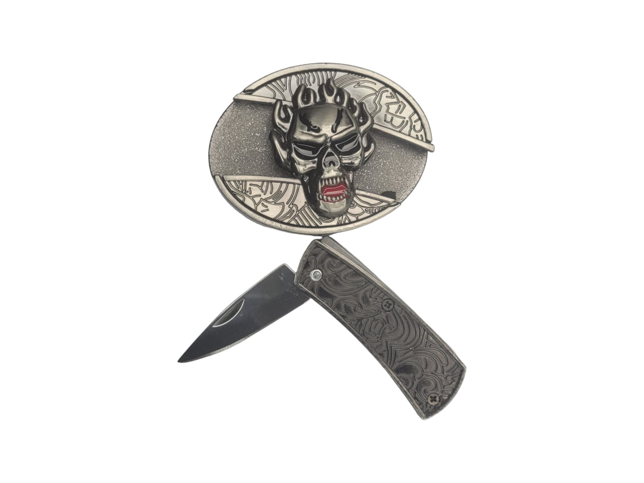 Folding Knife Unisex Belt Buckle With Option Of Personalization