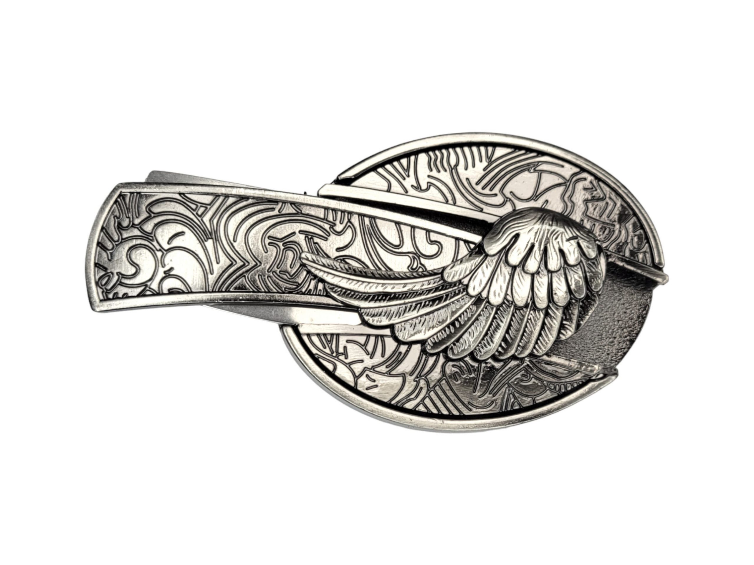 Folding Knife Western Unisex Belt Buckle