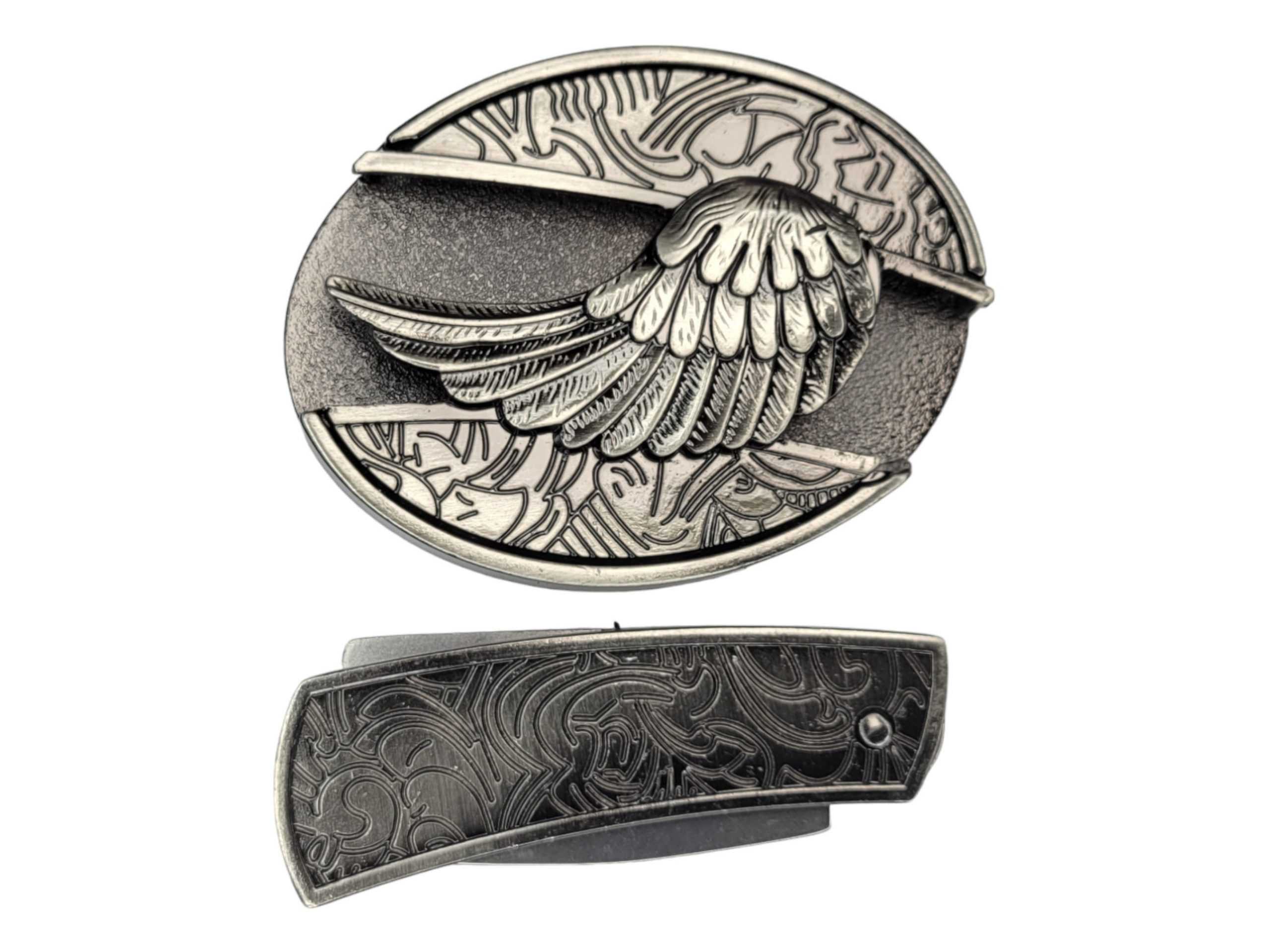 Folding Knife Western Unisex Belt Buckle