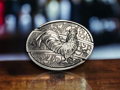 3D Rooster Folding Knife Belt Buckle