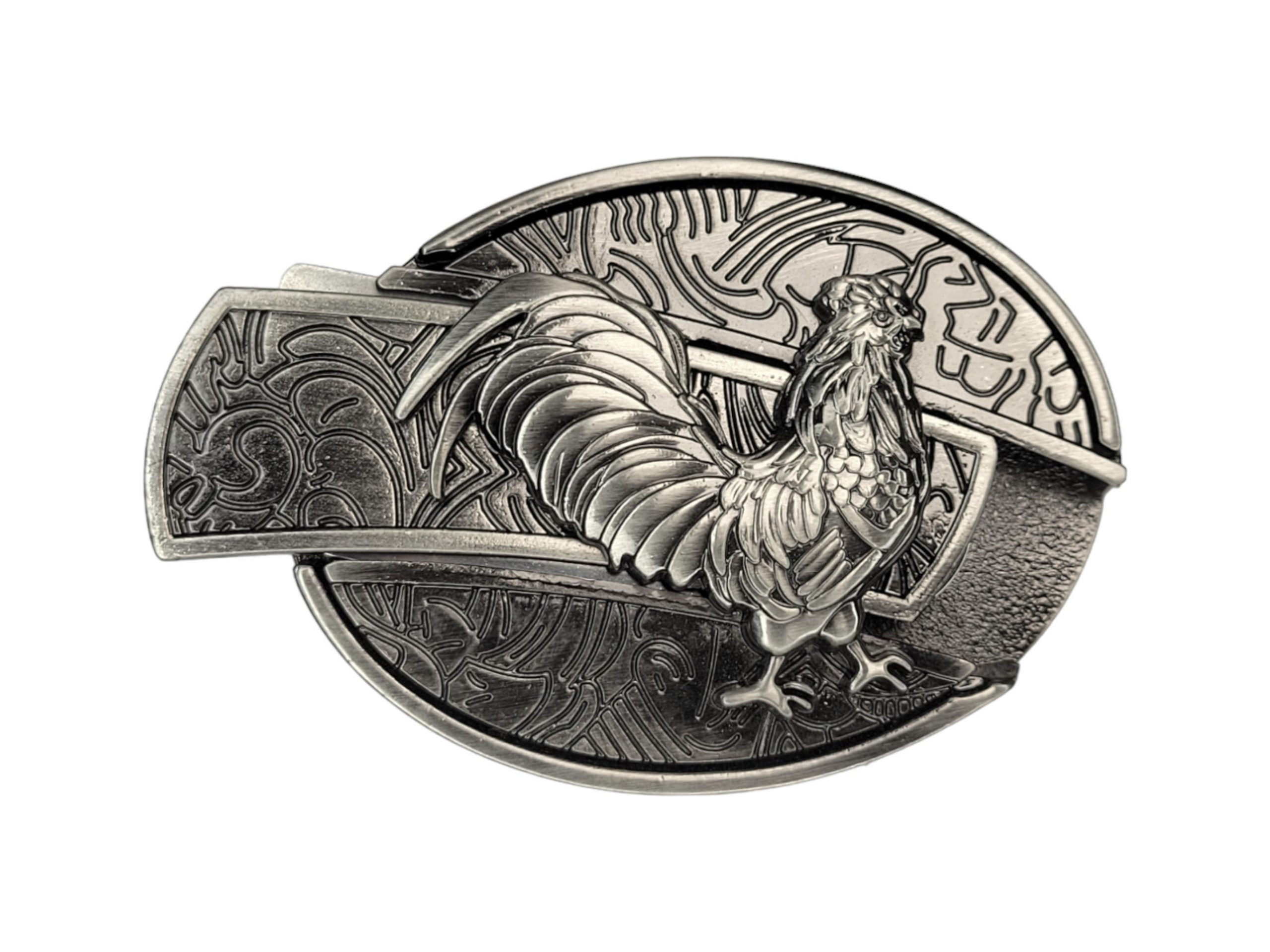 Folding Knife Western Unisex Belt Buckle Folding Knife Buckle With 3d Rooster