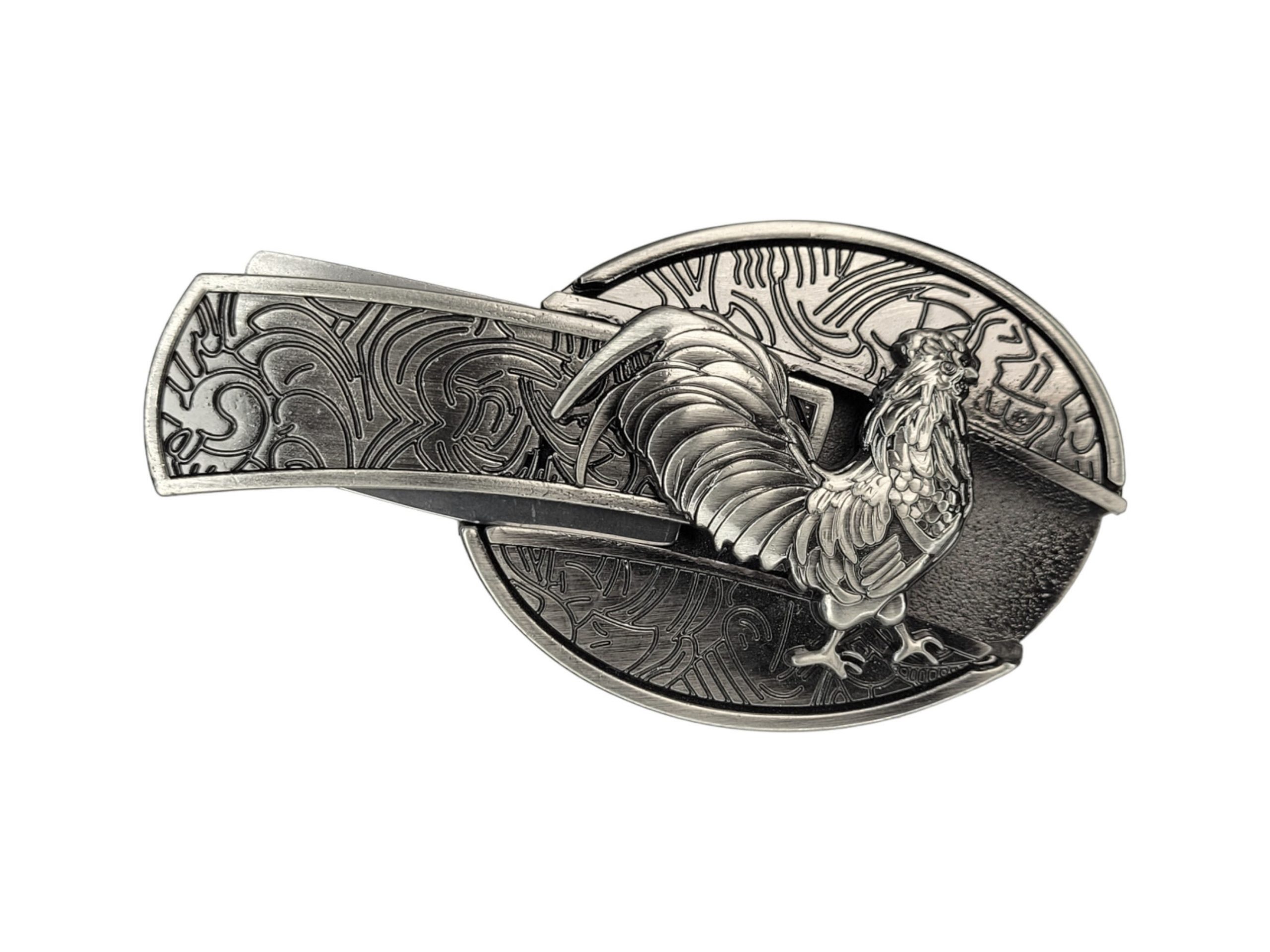 Folding Knife Western Unisex Belt Buckle