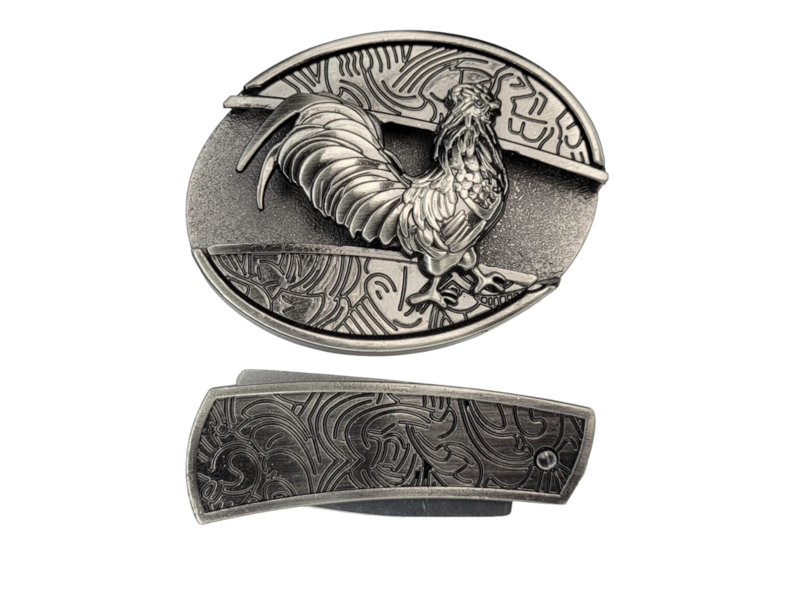 Folding Knife Western Unisex Belt Buckle
