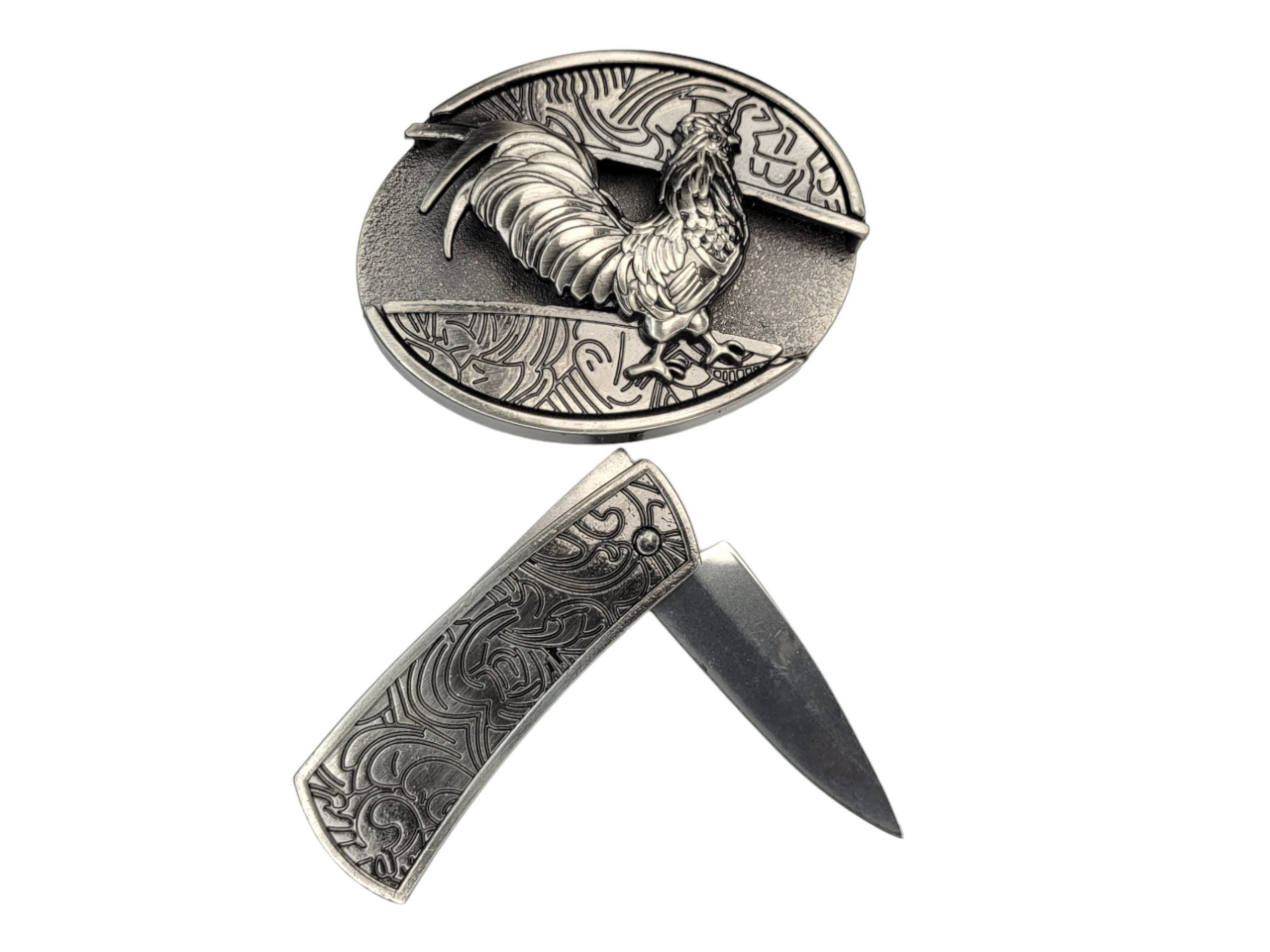 Folding Knife Western Unisex Belt Buckle
