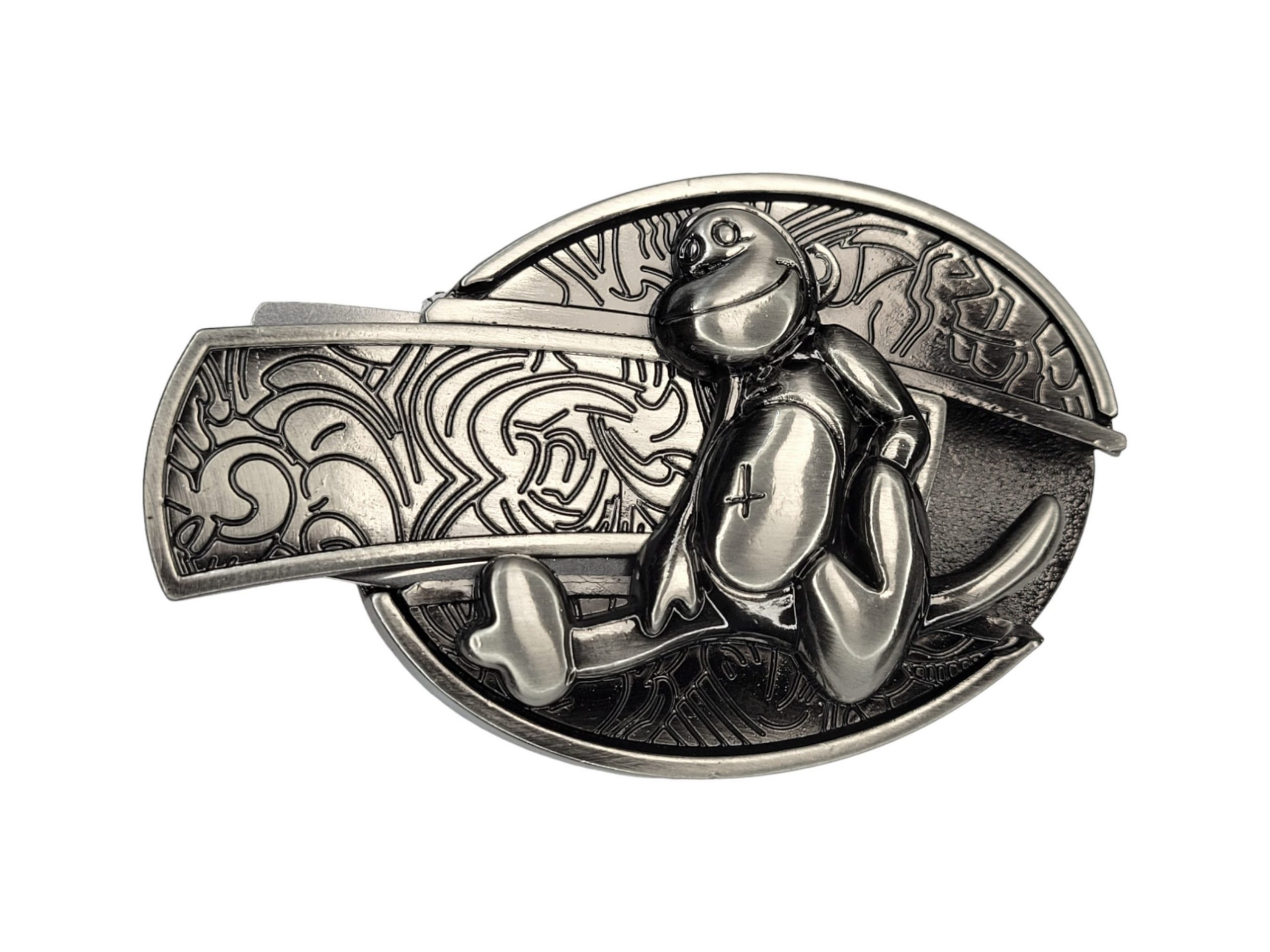 Folding Knife Western Unisex Belt Buckle