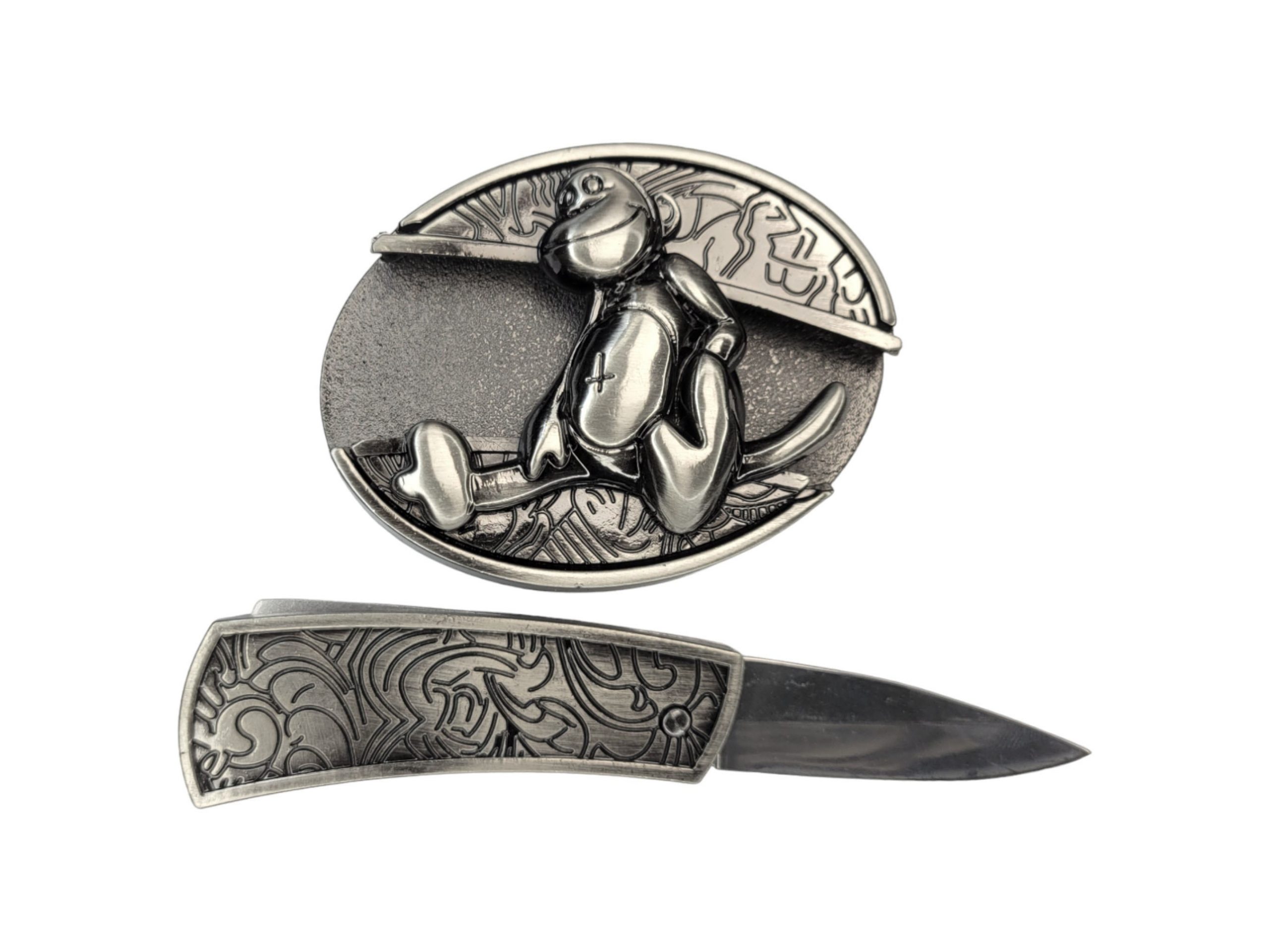 Folding Knife Western Unisex Belt Buckle