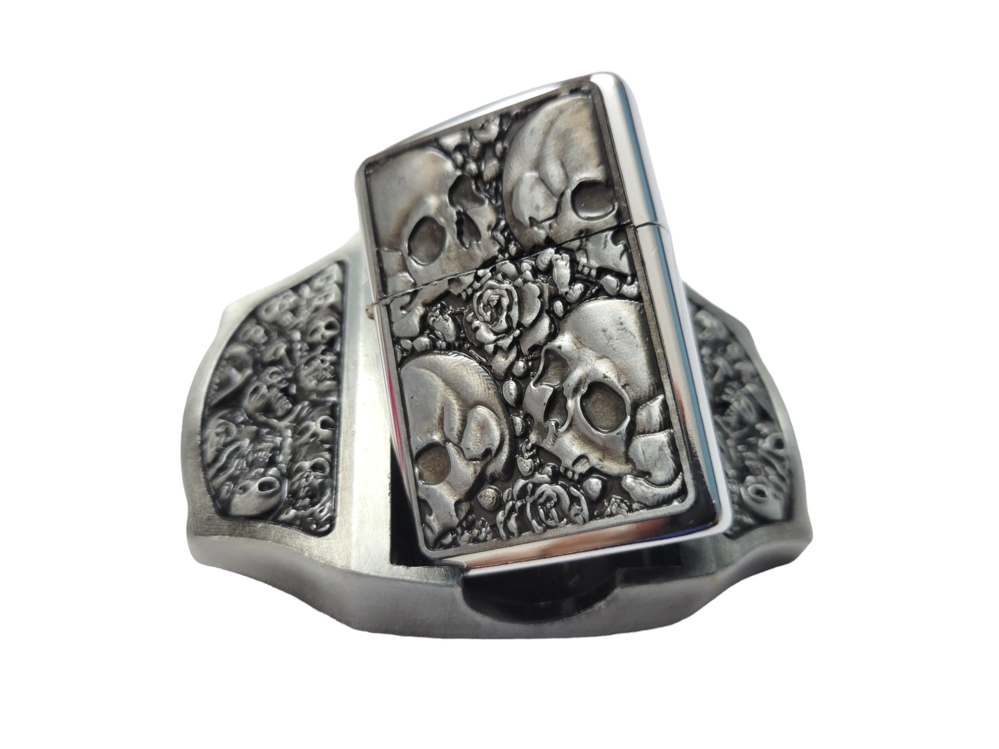 Goth Style 3D Skulls On a Removable Lighter Belt Buckle (4)