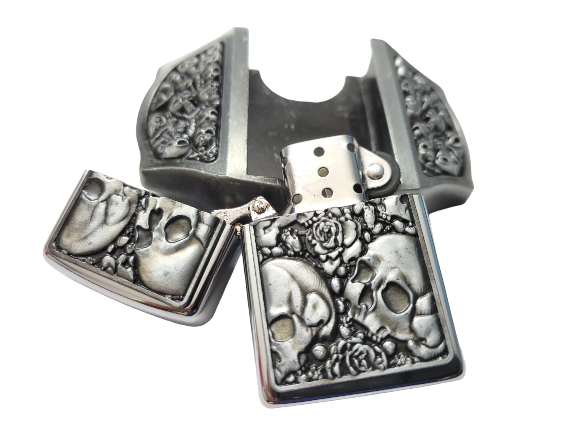 Goth Style 3D Skulls On a Removable Lighter Belt Buckle (5)