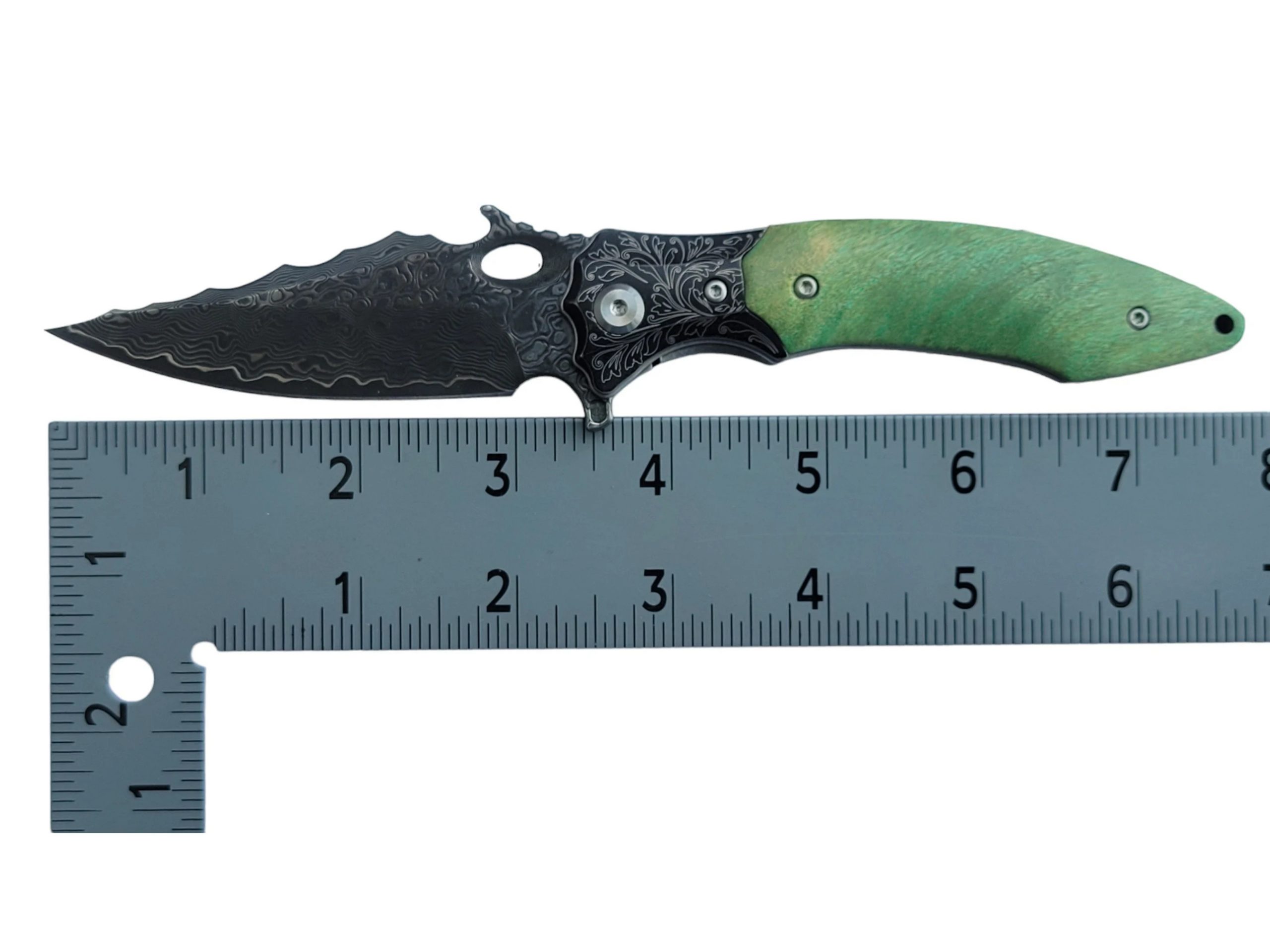 Titanium Layered Damascus Steel Folding Knife (10)