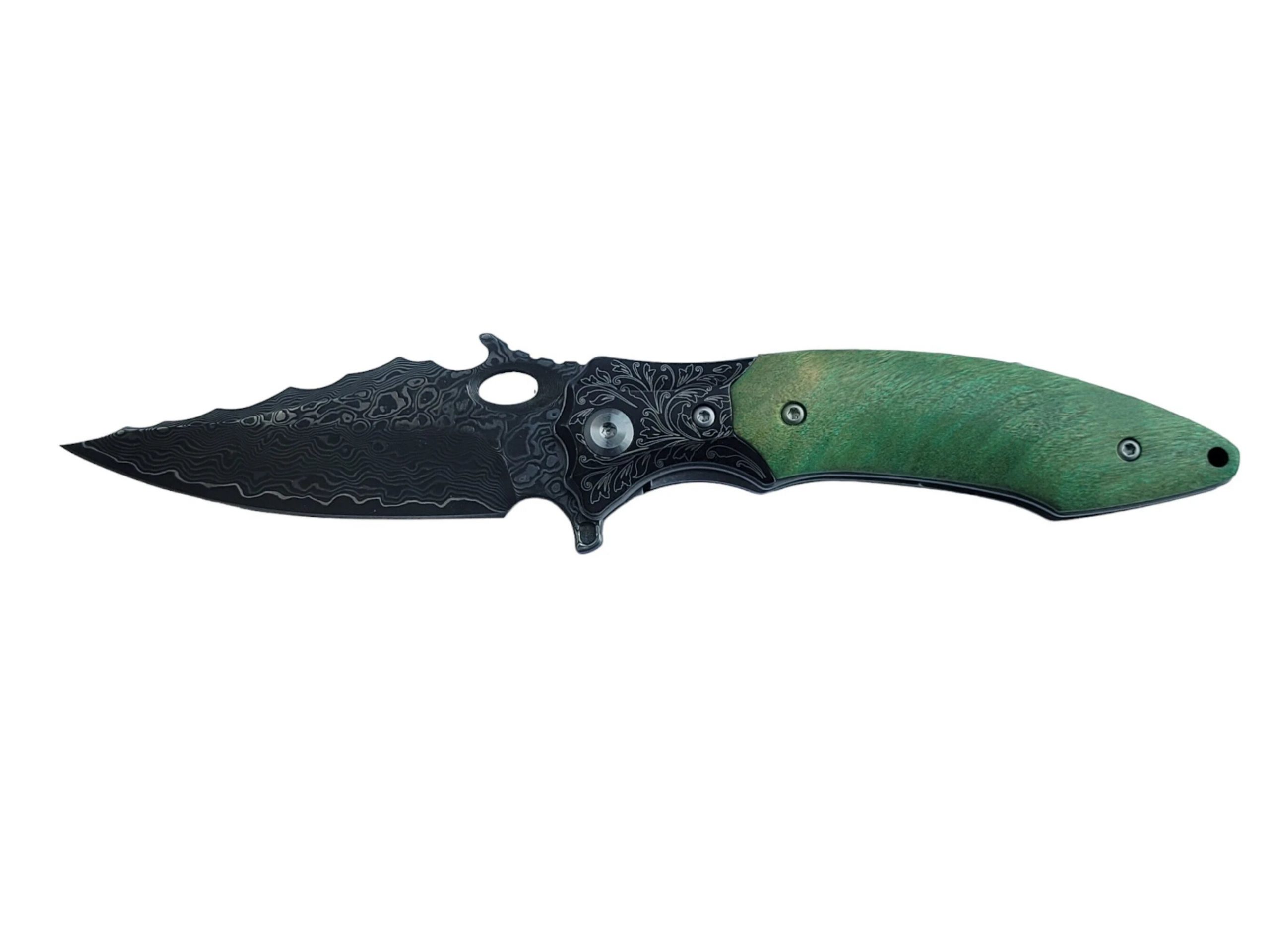 Titanium Layered Damascus Steel Folding Knife (3)