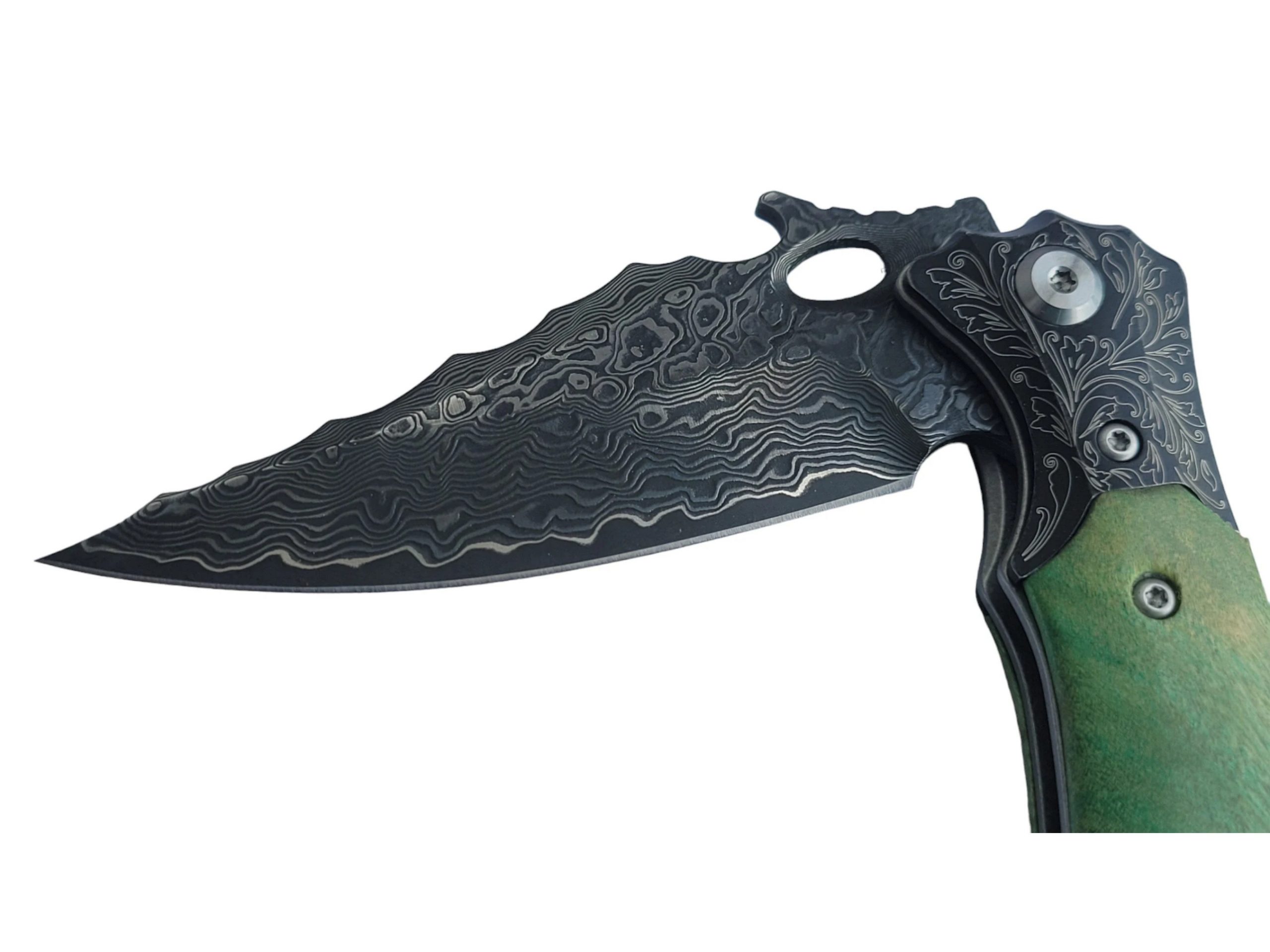Titanium Layered Damascus Steel Folding Knife (4)