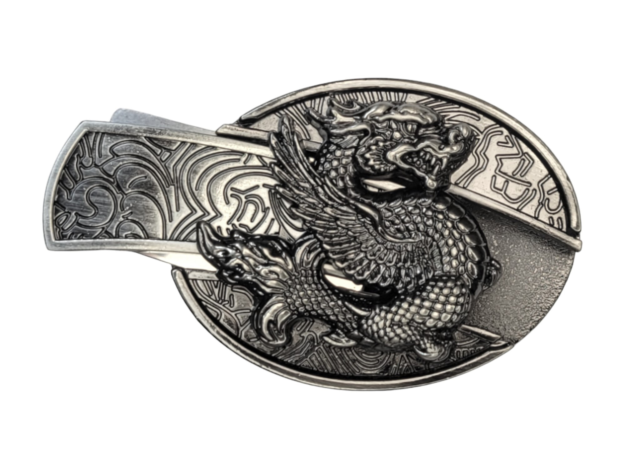 Folding Knife Western Unisex Belt Buckle