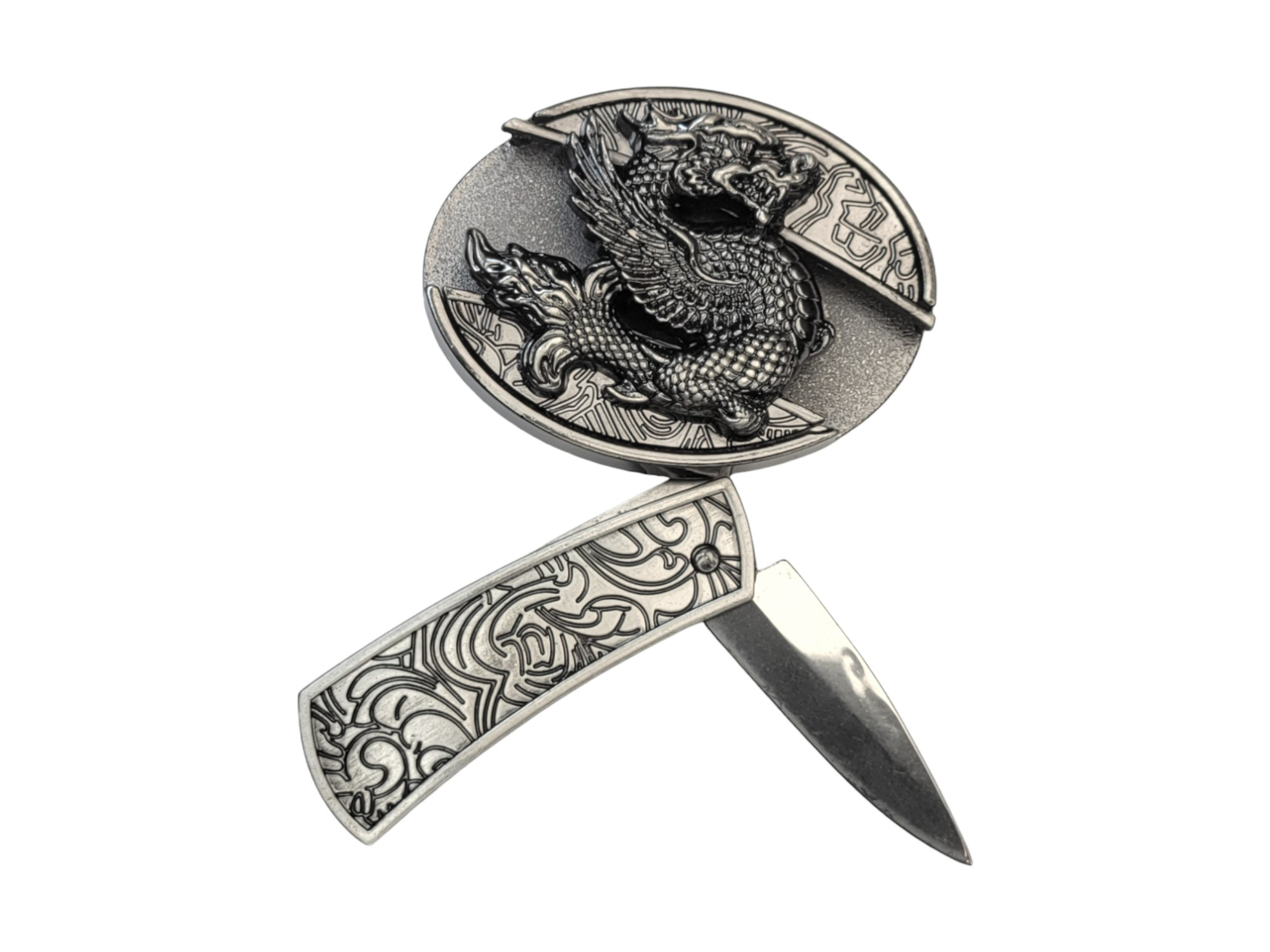 Folding Knife Western Unisex Belt Buckle