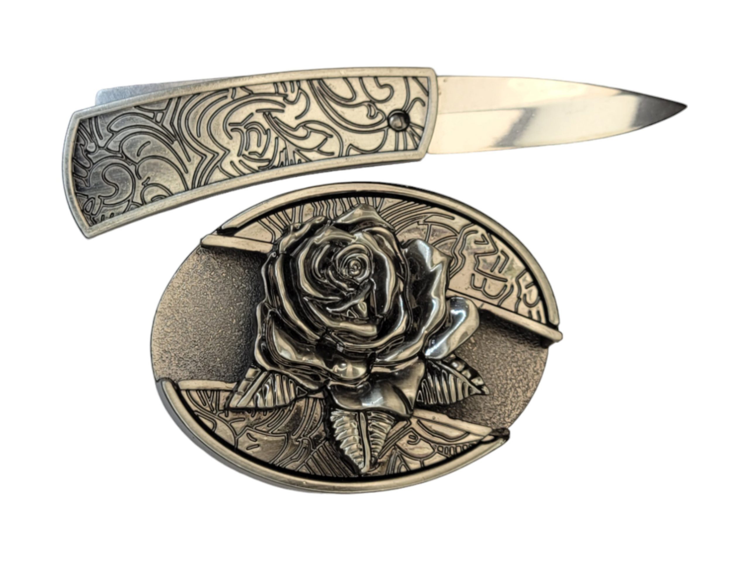 Folding Knife Western Unisex Belt Buckle