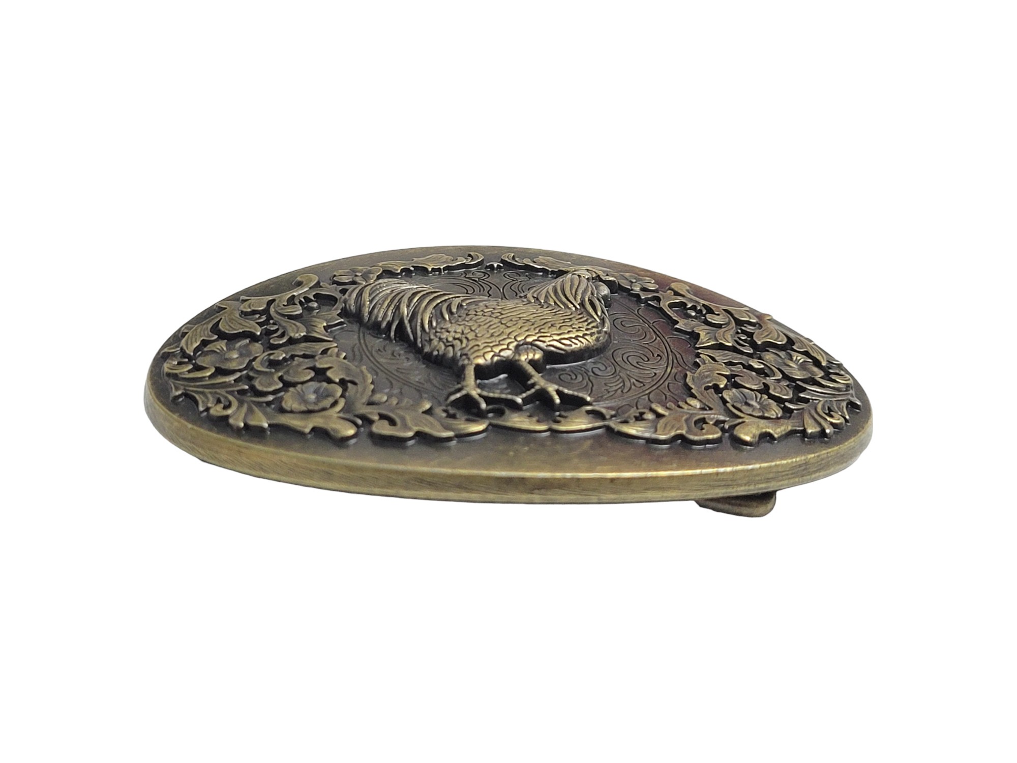 Antique Finish Bronze Rooster Oval Shape Belt Buckle (7)