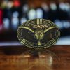 Western Longhorn Cow Belt Buckle with intricate longhorn cow design and polished finish.