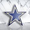 North Blue Star belt buckle with blue and white enamel inlay and an antique brushed silver finish.
