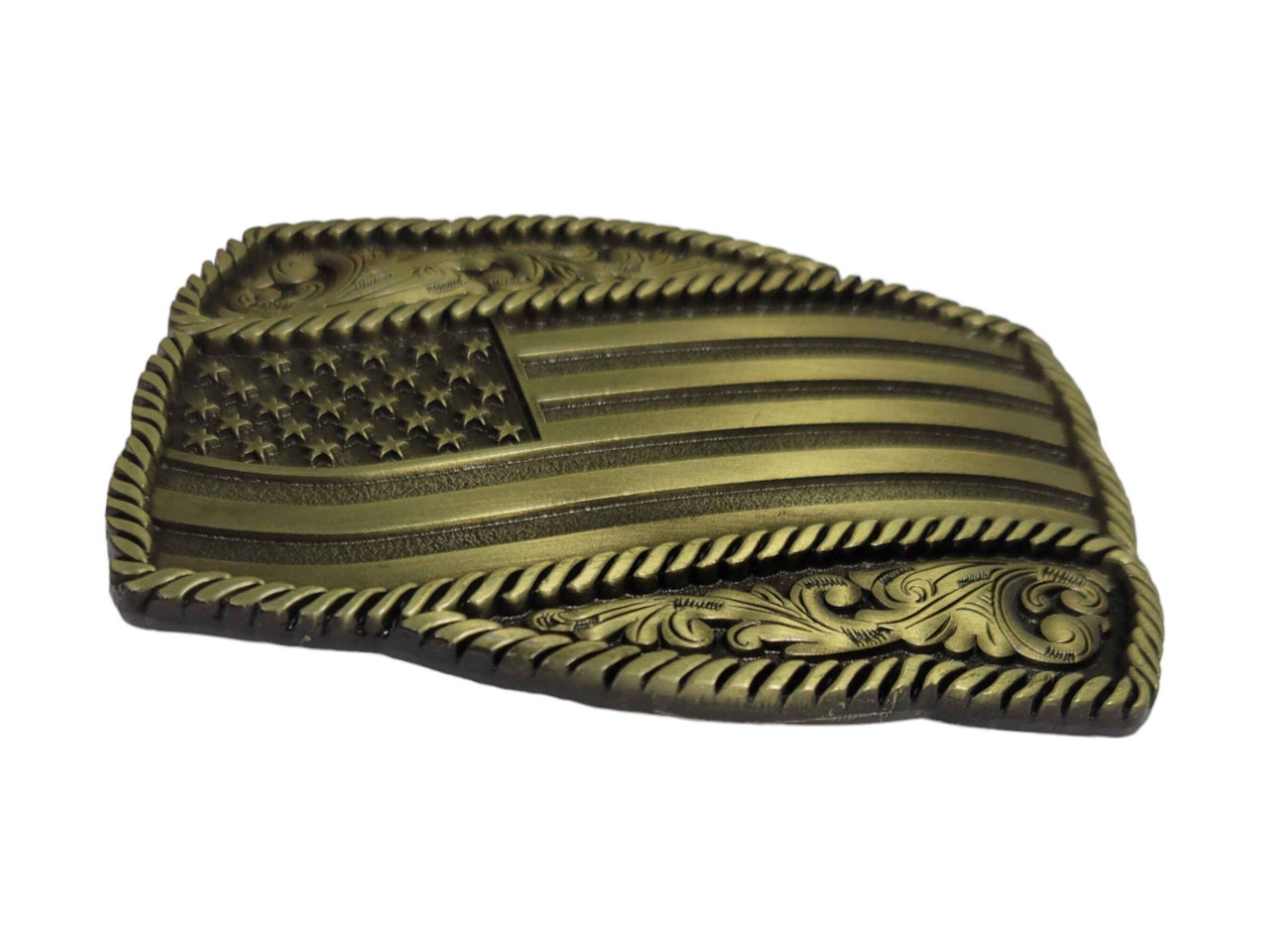 Bronze Finish USA Flag Belt Buckle (2)