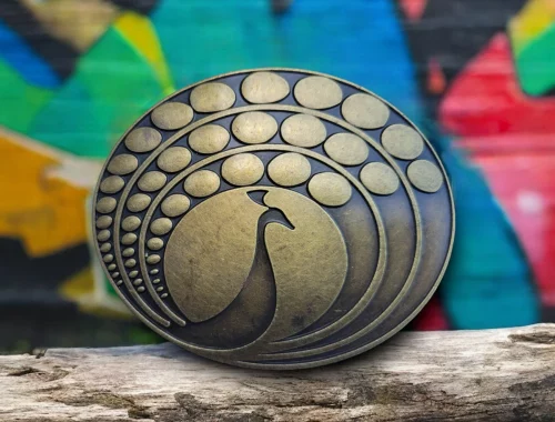Vintage Brass Finish Peacock Feathers Oval Belt Buckle
