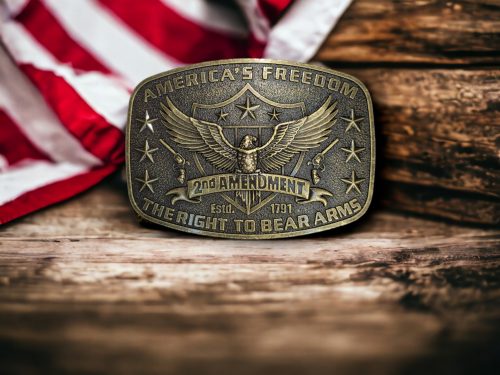 America Freedom 2nd Amendment The Right To Bear Arm Belt Buckle