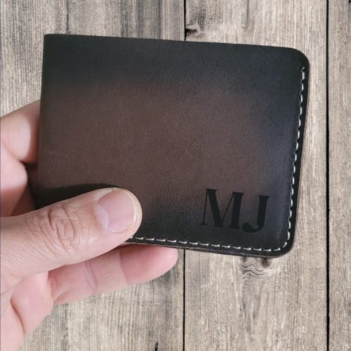 Brown Knight Unisex Leather Wallet With Personalization